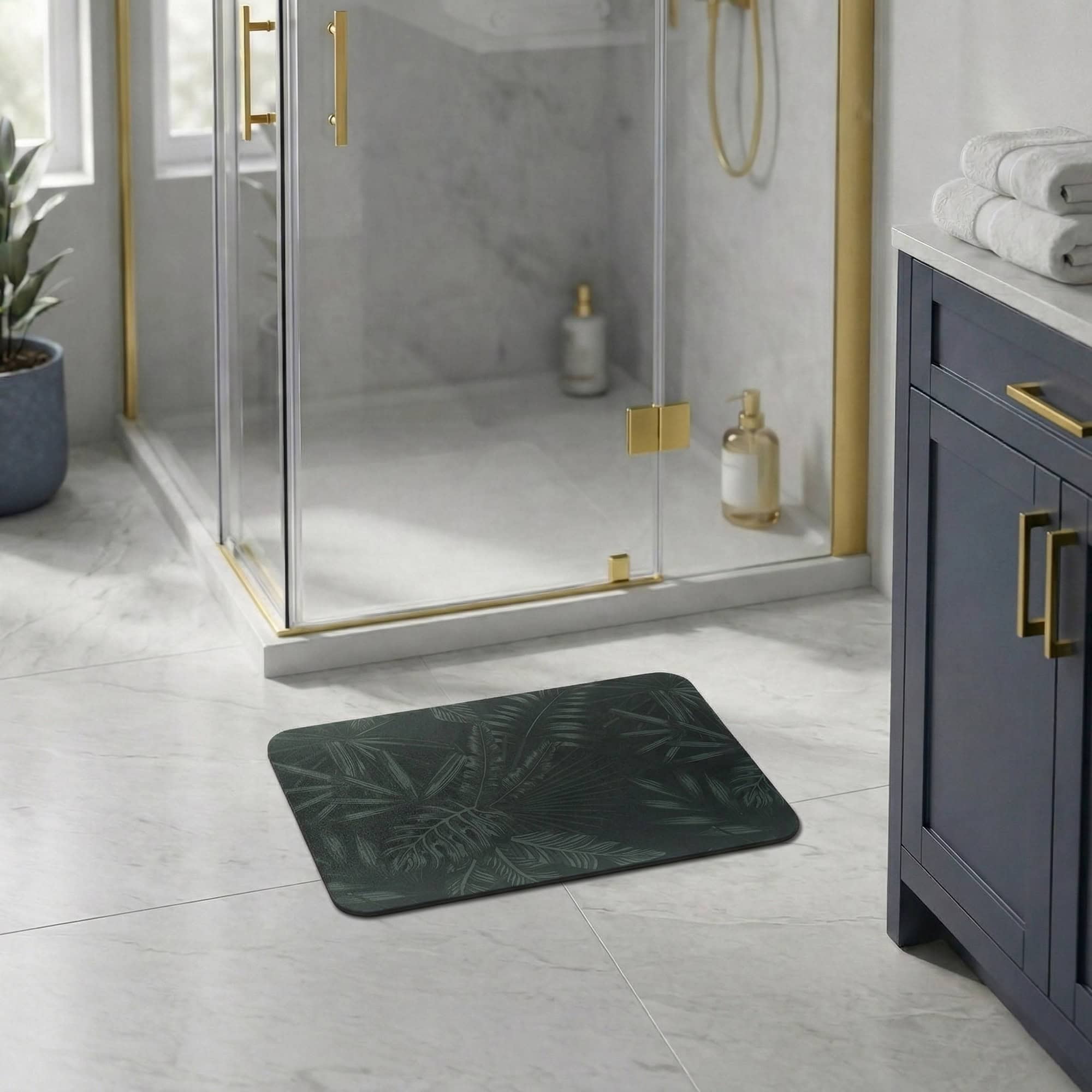 evideco-tropical-night-tapis-de-bain-24x18-vert-ultra-absorbant image 1