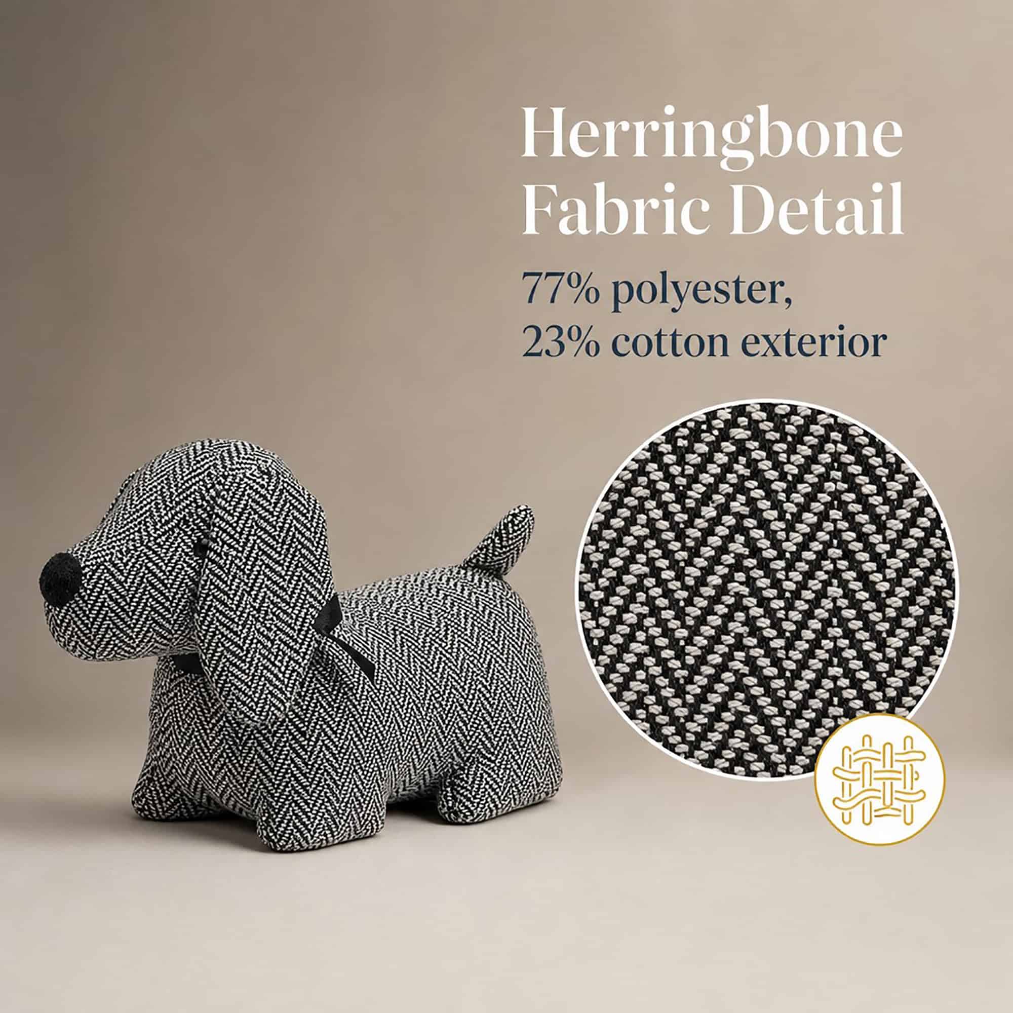 evideco-cale-porte-chien-tissu-lest-1kg-noir-blanc-d-co image 5