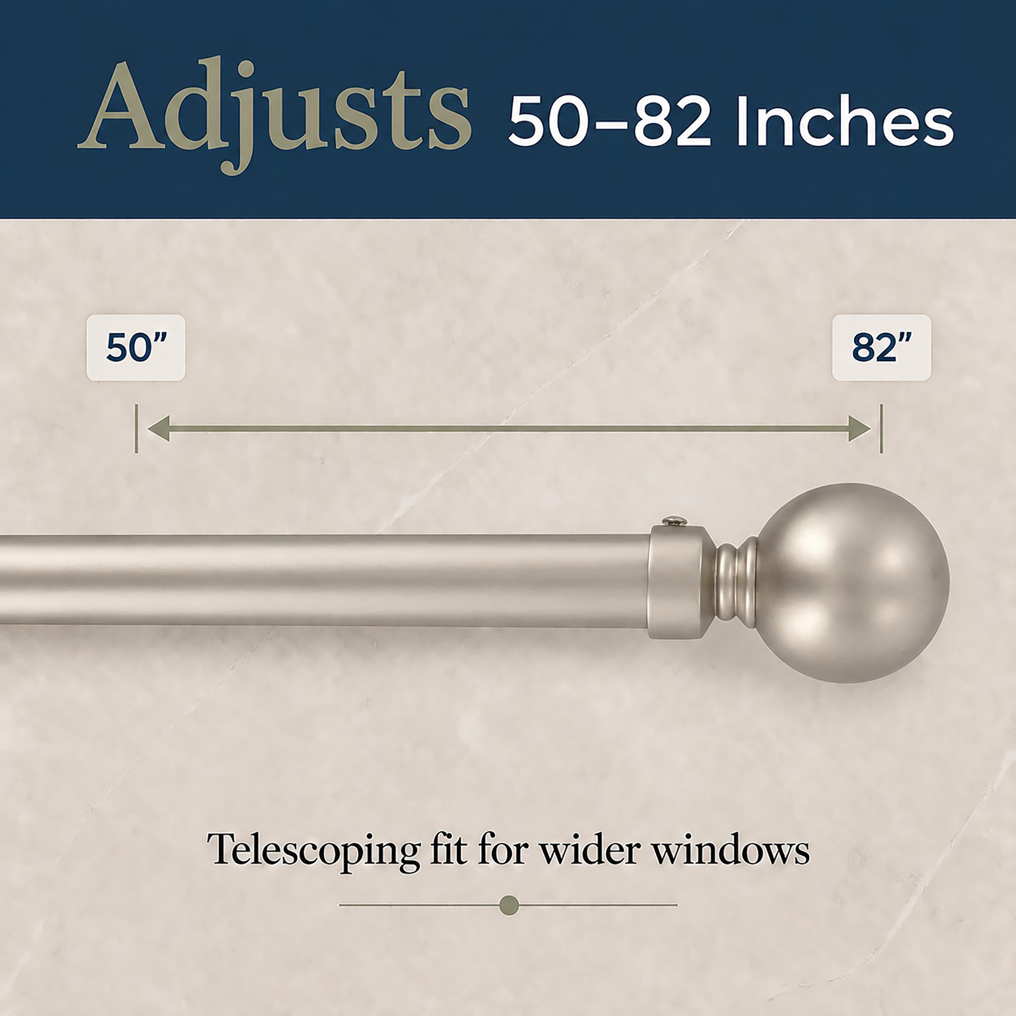 evideco-home-accessories-tringle-rideau-argent-127-208-cm-boule image 4