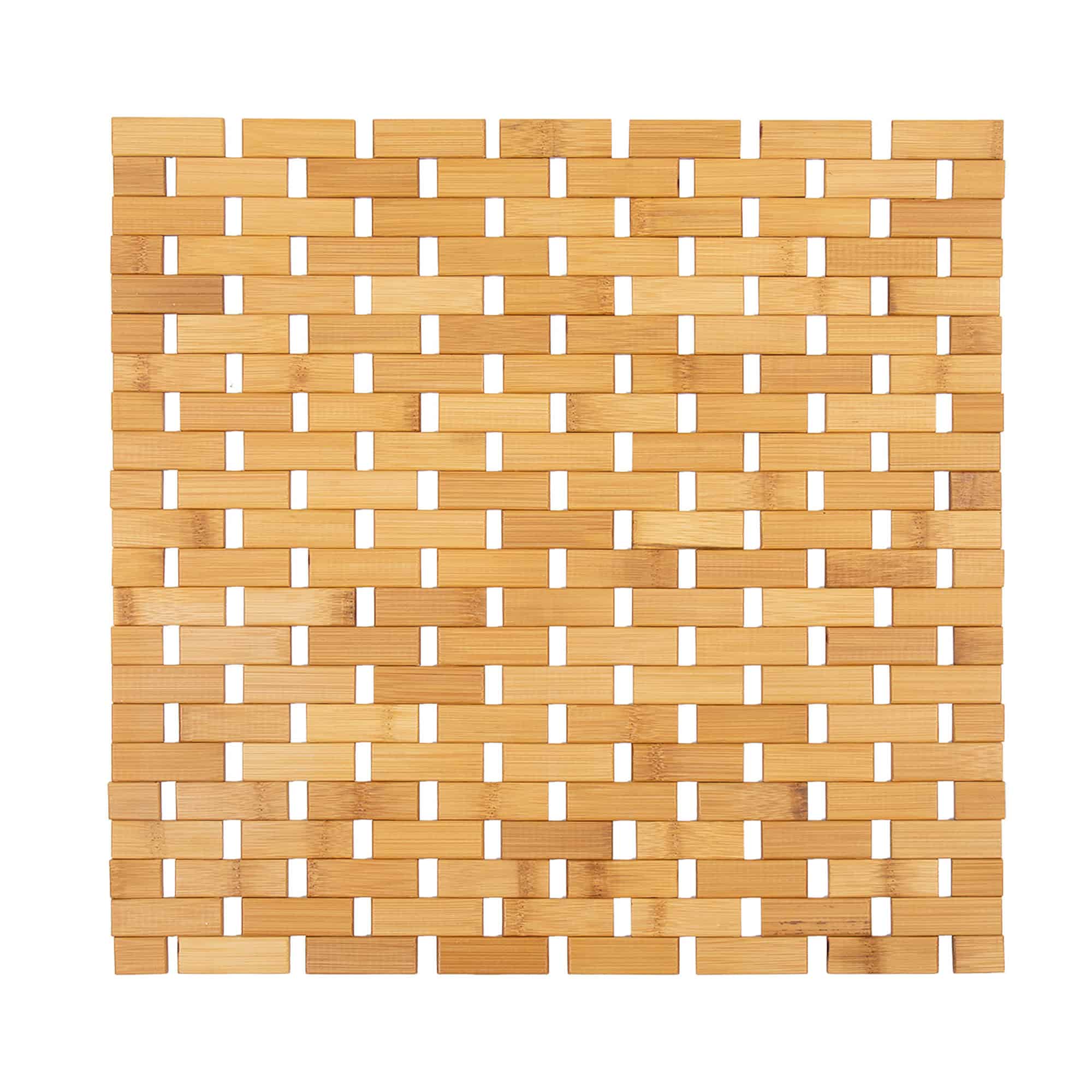 evideco-bathroom-mats-square-tapis-de-bain-bambou-45x45-marron-clair image 8