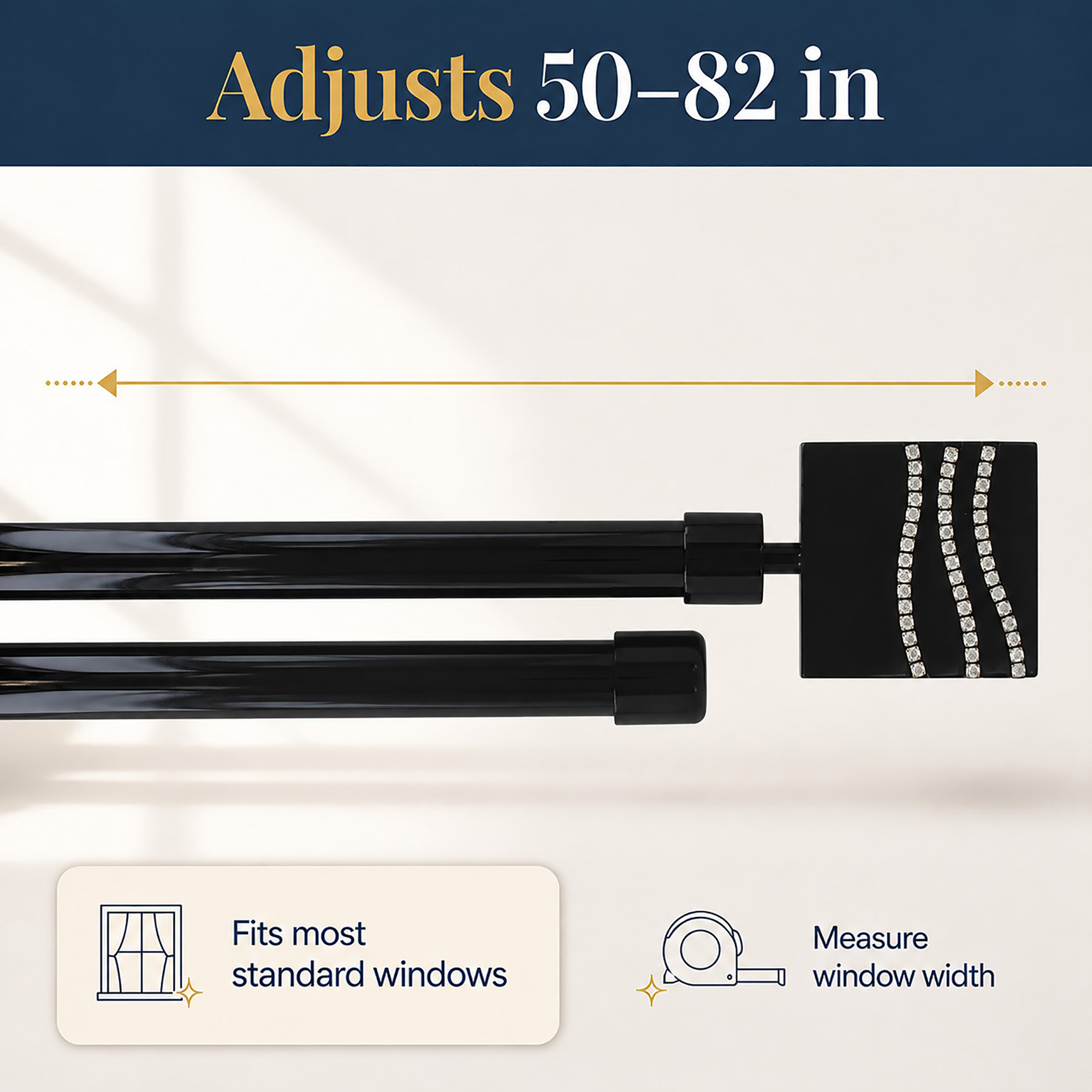 evideco-strass-tringle-double-rideau-noire-50-82-pouces-acier image 3