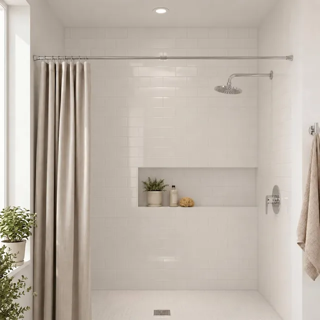 evideco-home-accessories-tringle-rideau-douche-chrome-43-79-pouces image 1