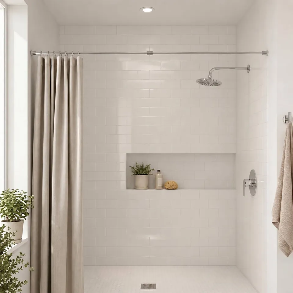 evideco-home-accessories-tringle-rideau-douche-chrome-43-79-pouces image 1