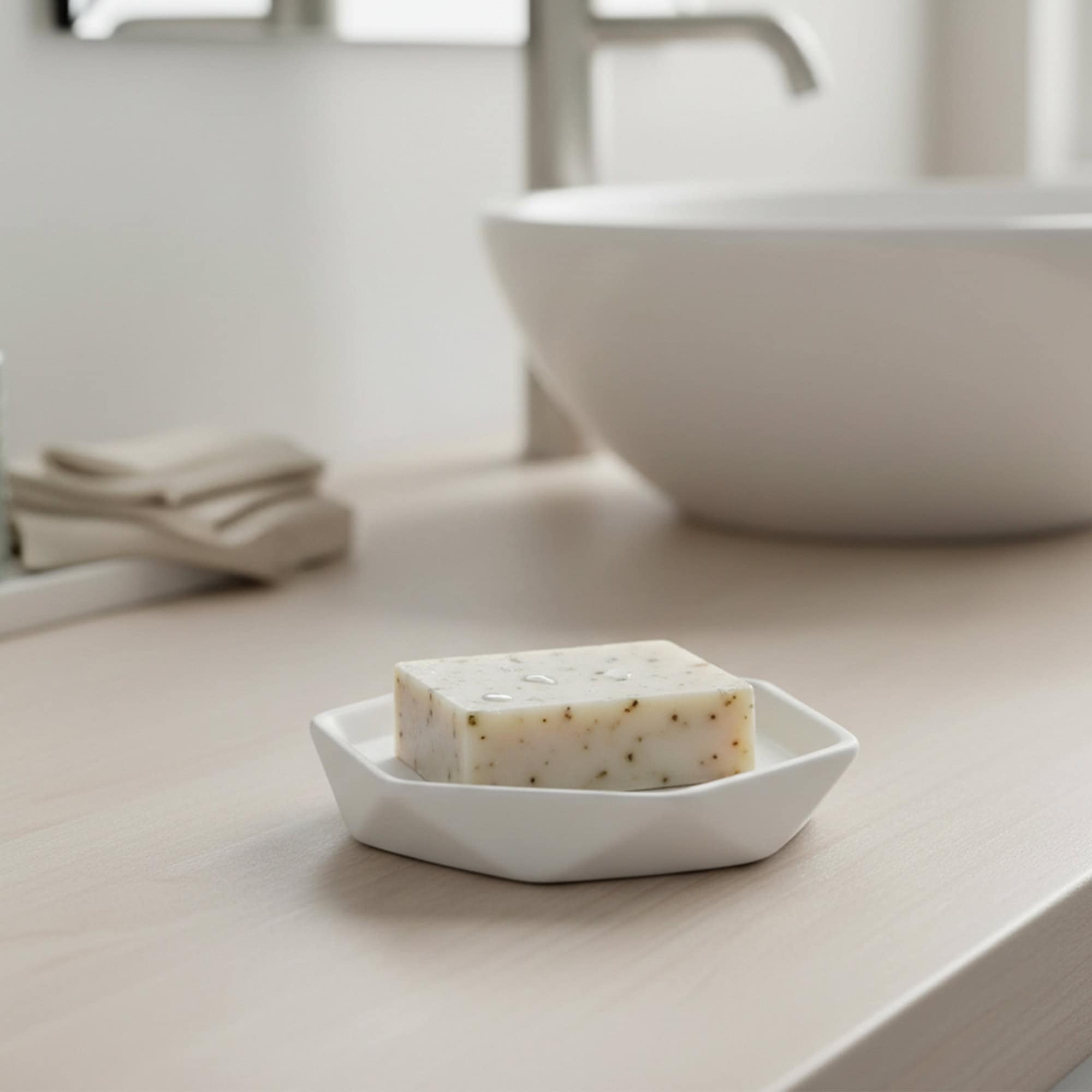 evideco-porte-savon-diamond-blanc-gr-s-pour-salle-de-bain image 1