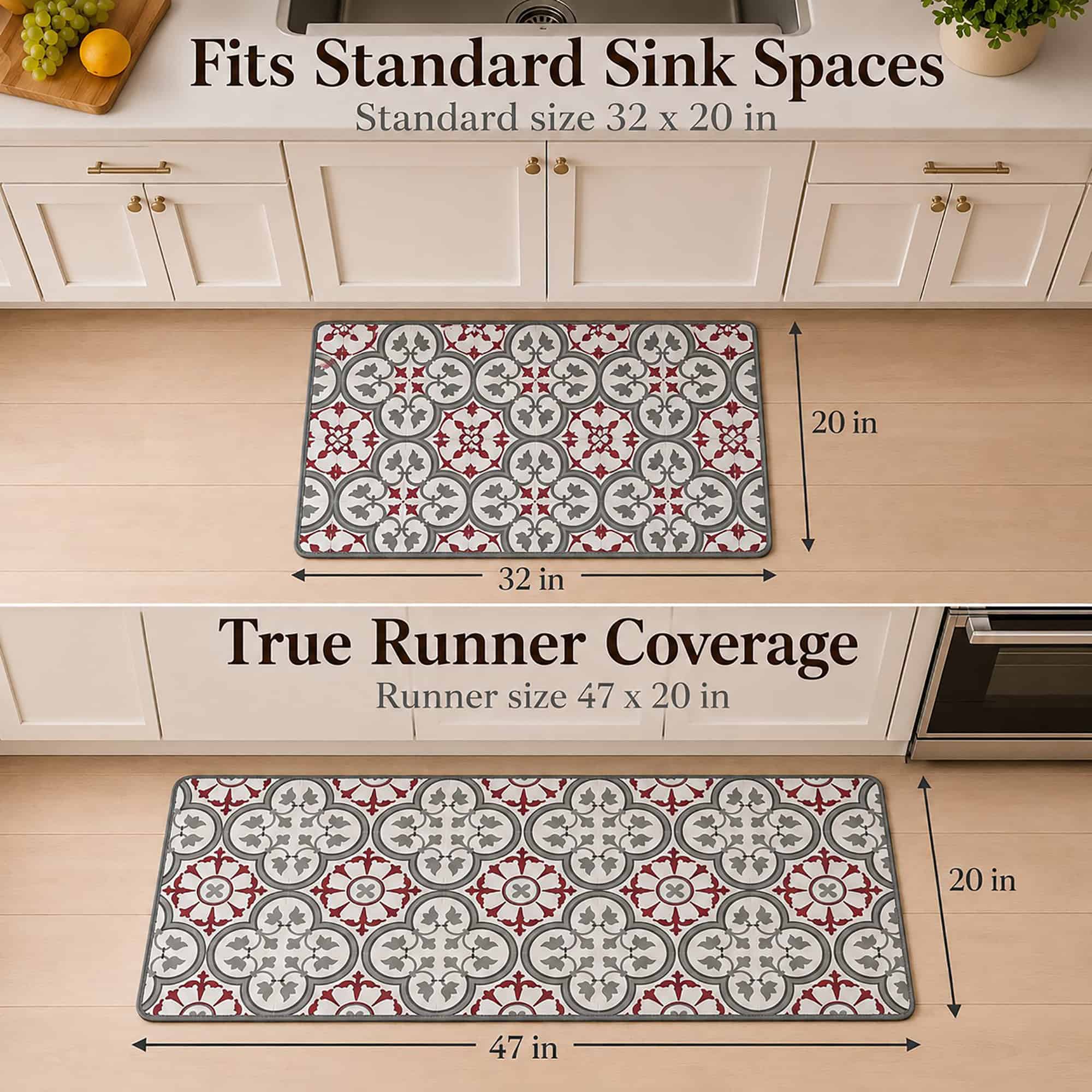 evideco-paco-tapis-cuisine-rouge-gris-carreaux-lot-de-2 image 5