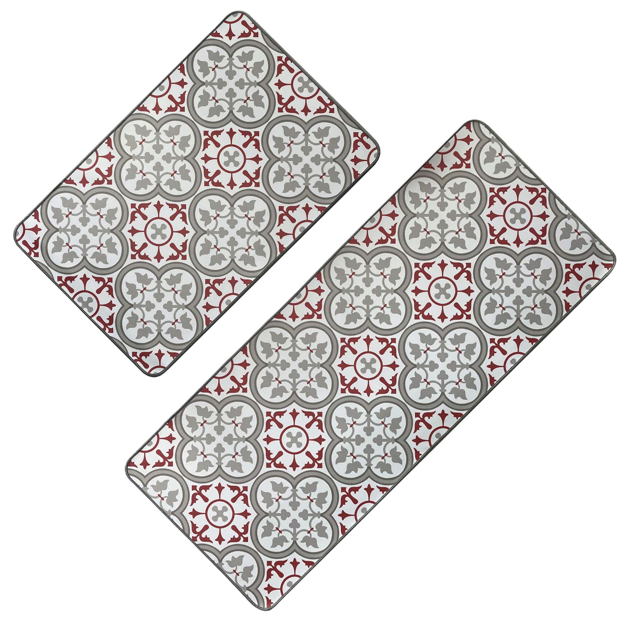 evideco-paco-tapis-cuisine-rouge-gris-carreaux-lot-de-2 image 8