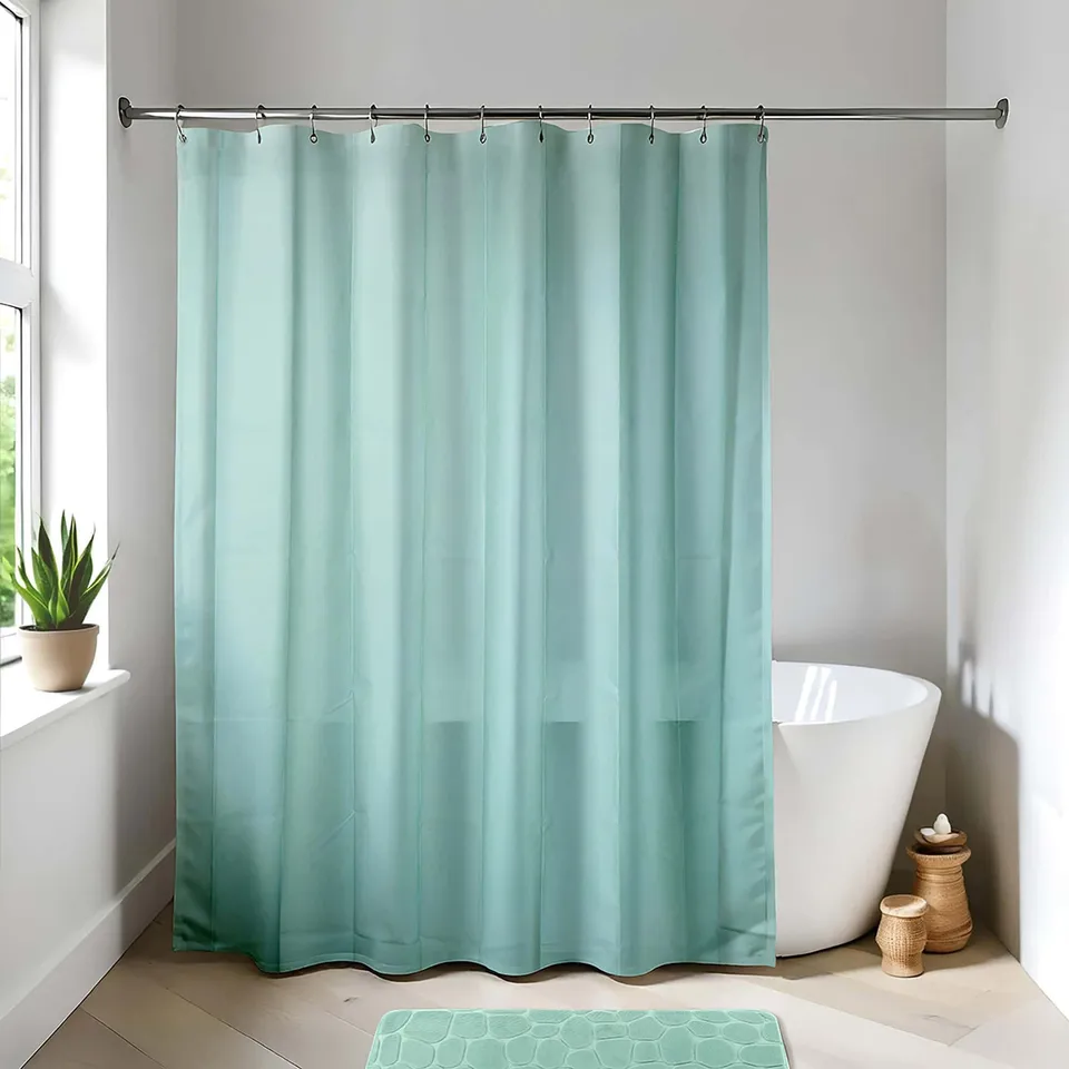 evideco-doublure-rideau-douche-vert-amande-71x79-extra-long image 1