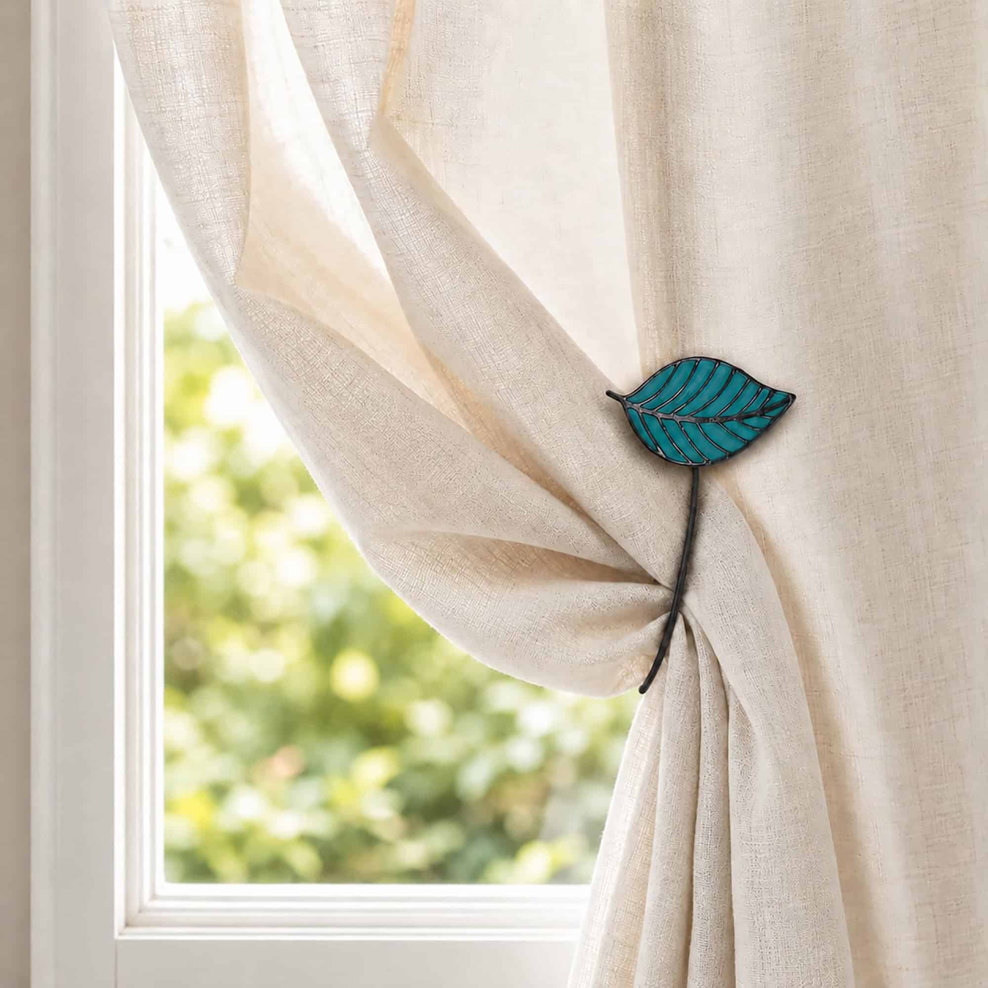 evideco-home-accessories-embrasse-rideau-magn-tique-sarcelle-feuille image 4