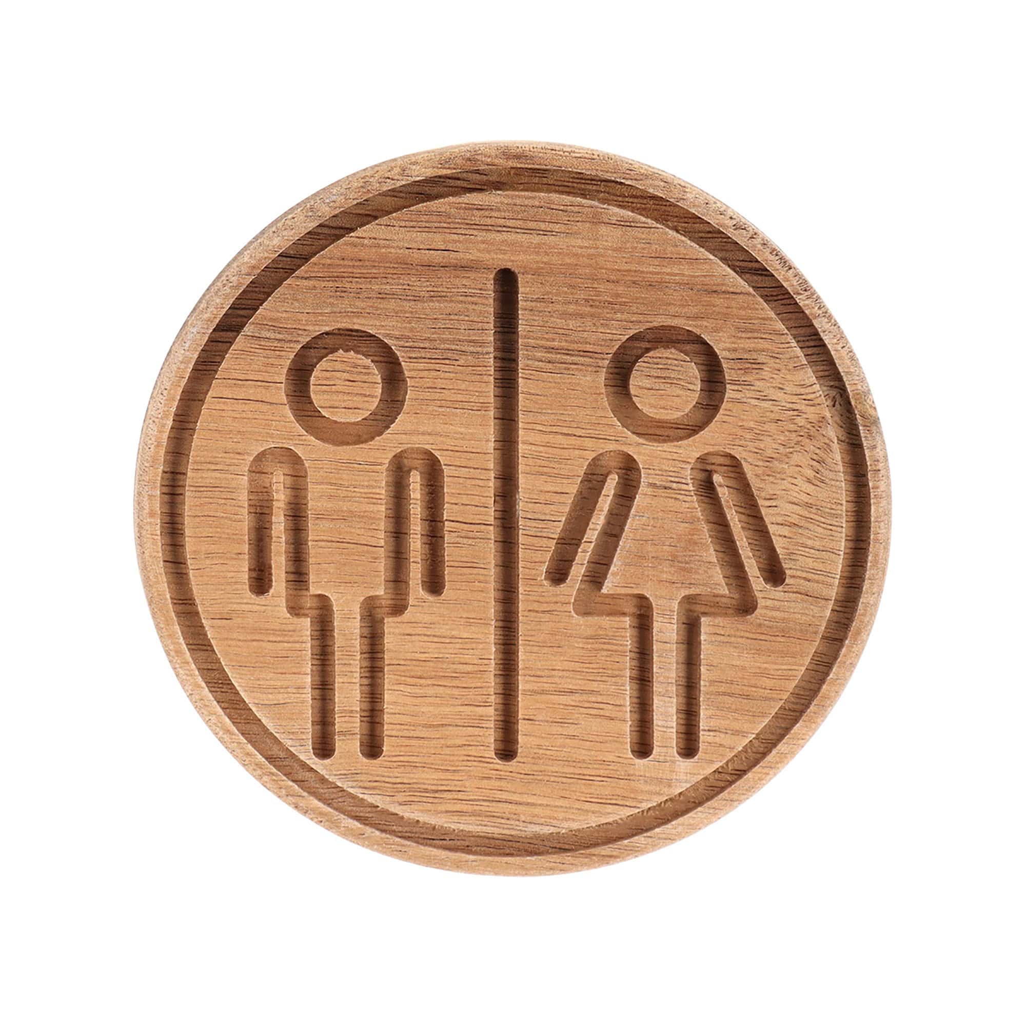 evideco-home-accessories-plaque-porte-wc-ronde-bois-beige-adh-sive image 8