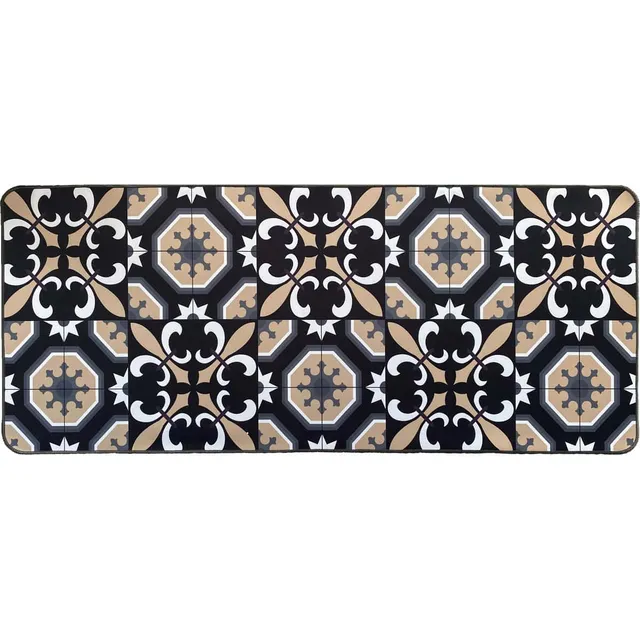 evideco-home-accessories-carmen-tapis-cuisine-noir-beige-47x20 image 1