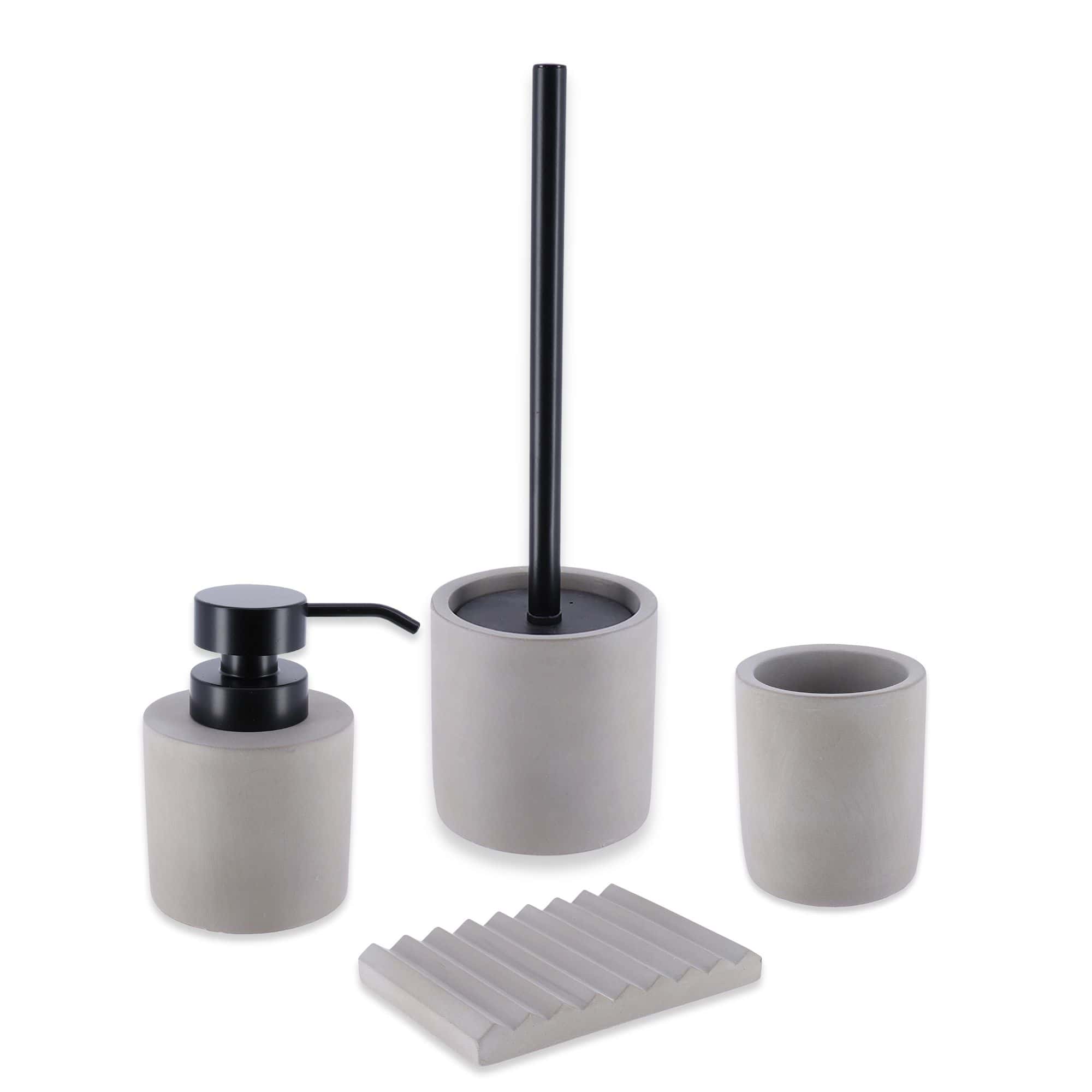 evideco-bathroom-accessories-set-4-accessoires-salle-de-bain-ciment-gris image 6
