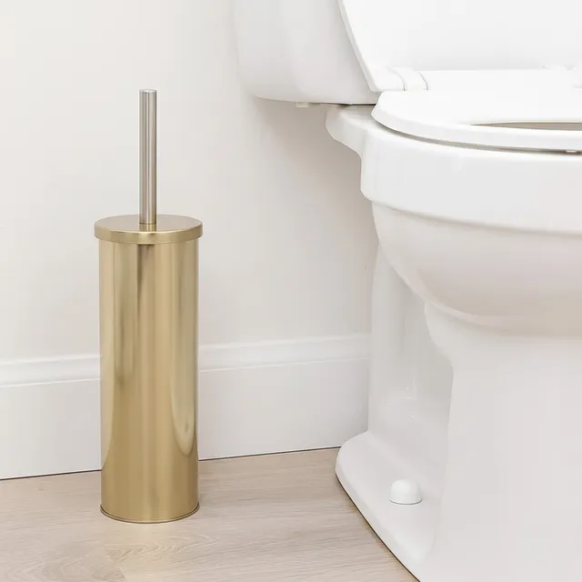 evideco-toilet-seats-brosse-wc-dor-manche-inox-t-te-rempla-able image 1
