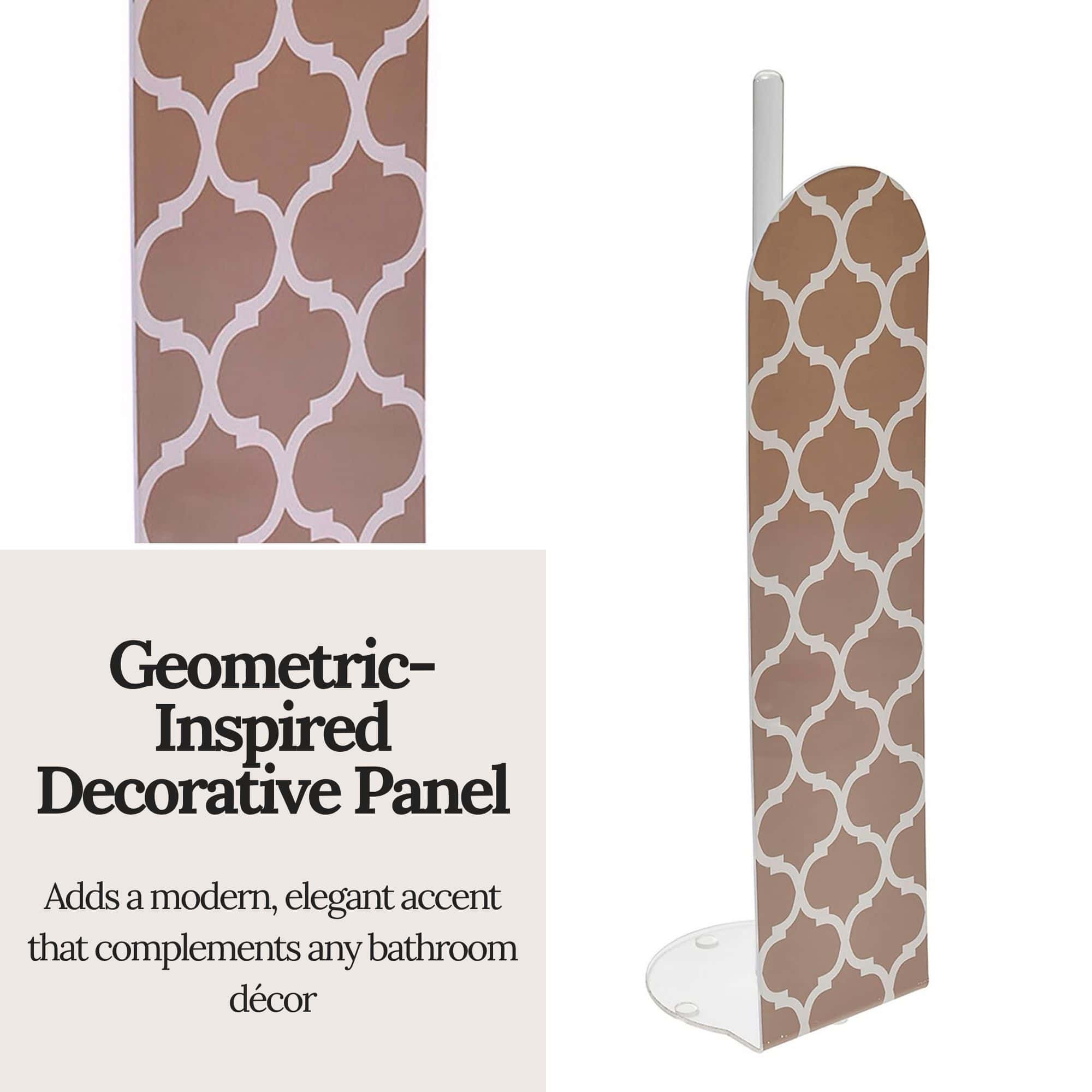 evideco-porte-papier-toilette-beige-sur-pied-g-om-trique-4-rouleaux image 6