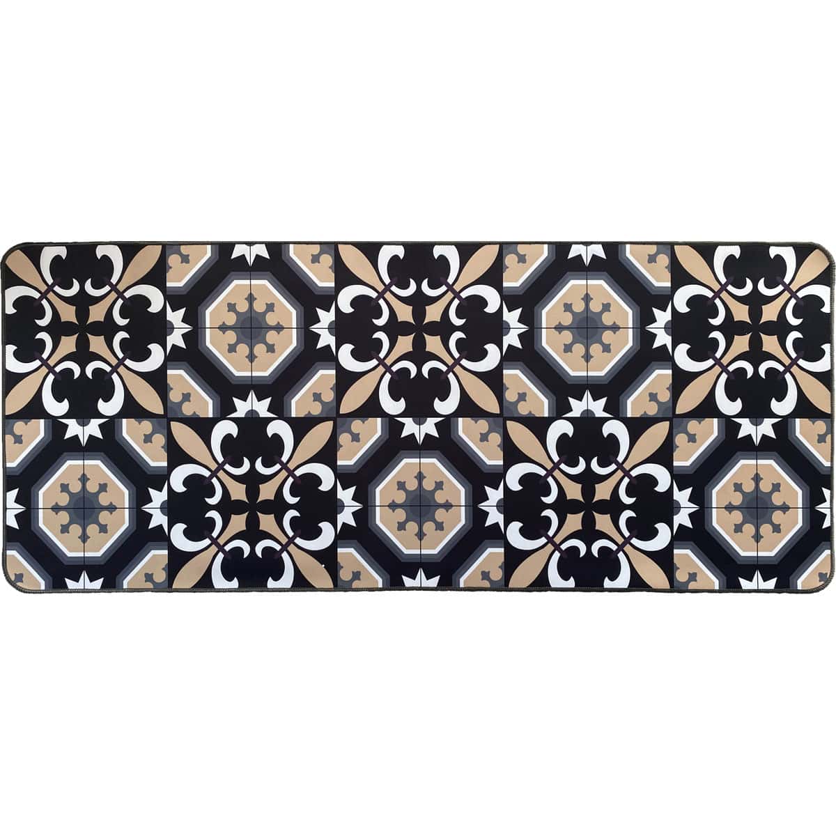 evideco-home-accessories-carmen-tapis-cuisine-noir-beige-47x20 image 1