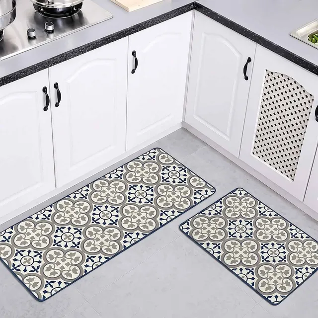 evideco-home-accessories-paco-lot-2-tapis-cuisine-bleu-gris-carreaux image 1