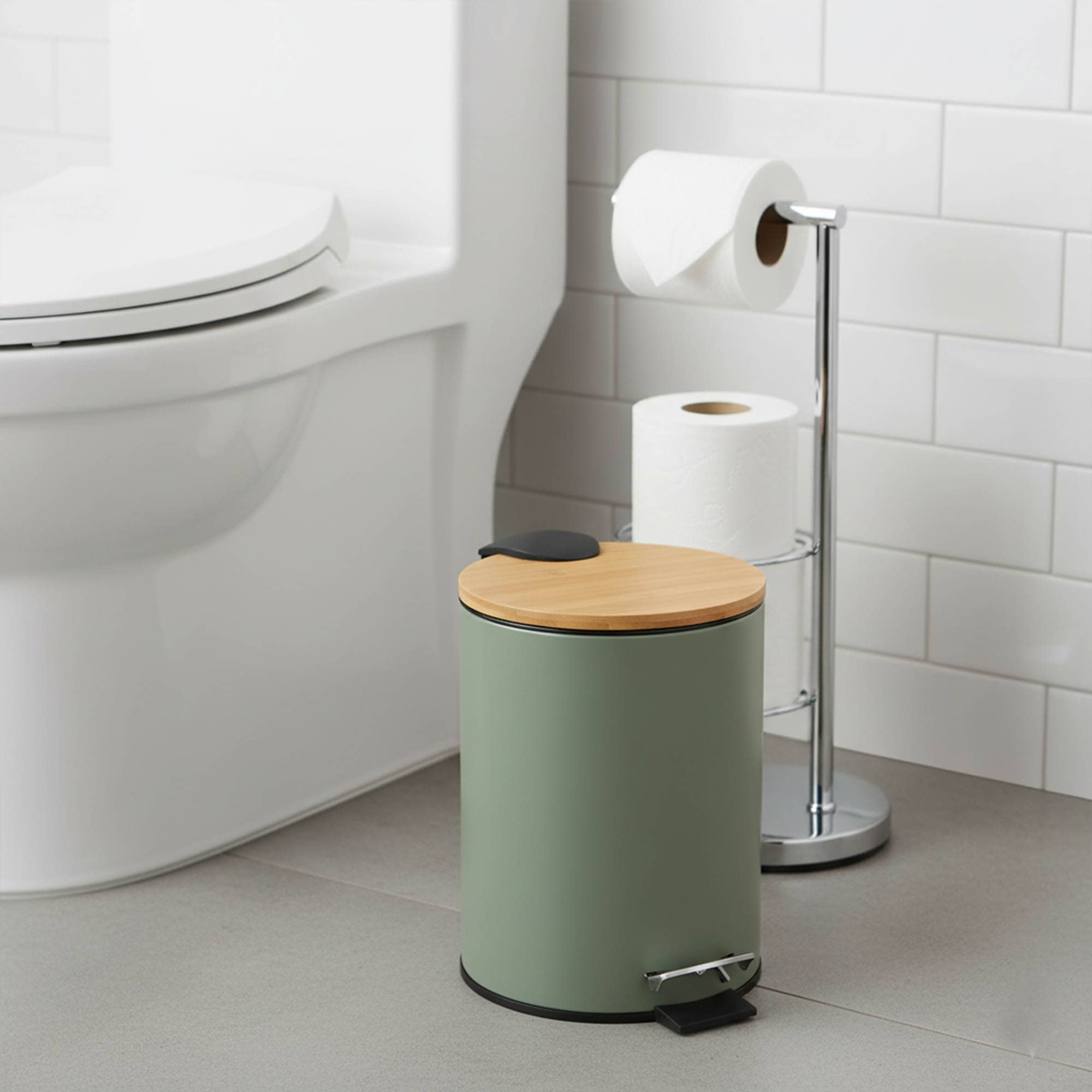 evideco-poubelle-salle-de-bain-verte-bambou-2-5-l-p-dale image 1