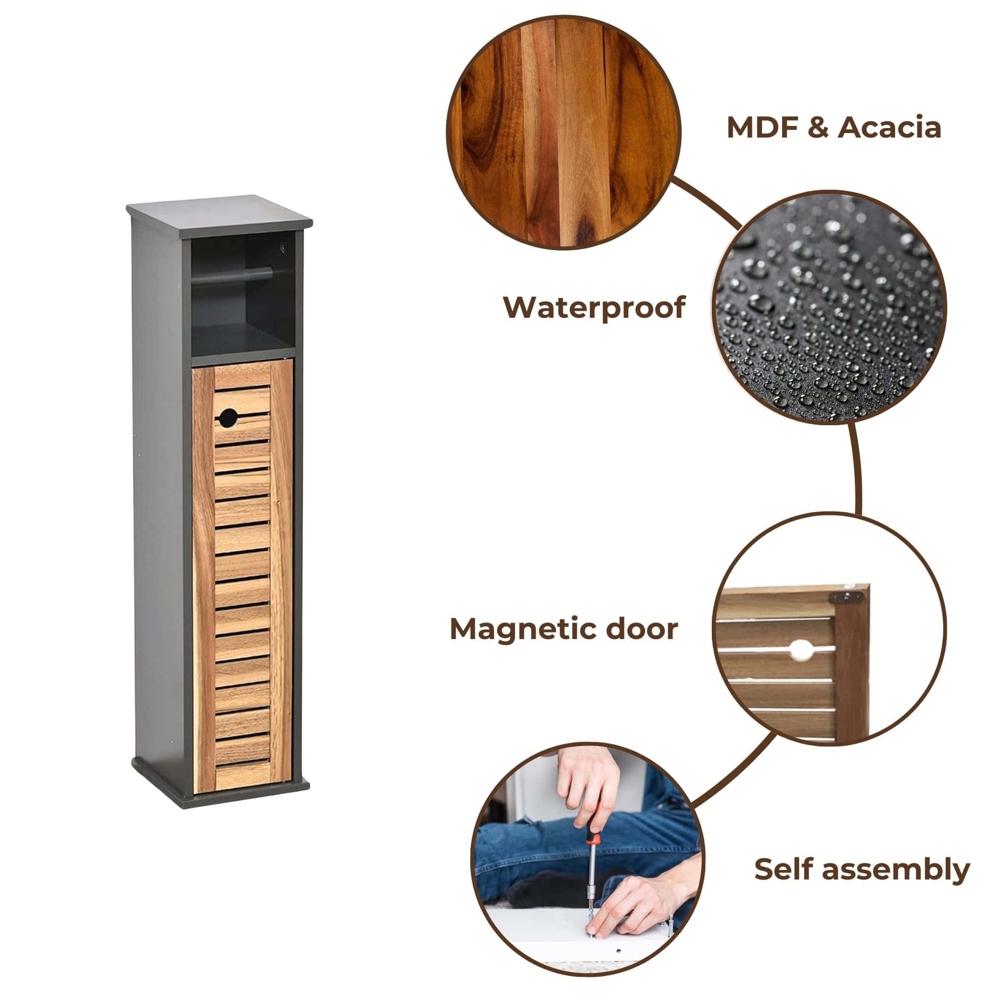 evideco-elements-meuble-wc-papier-toilette-marron-gris-6-rouleaux image 5