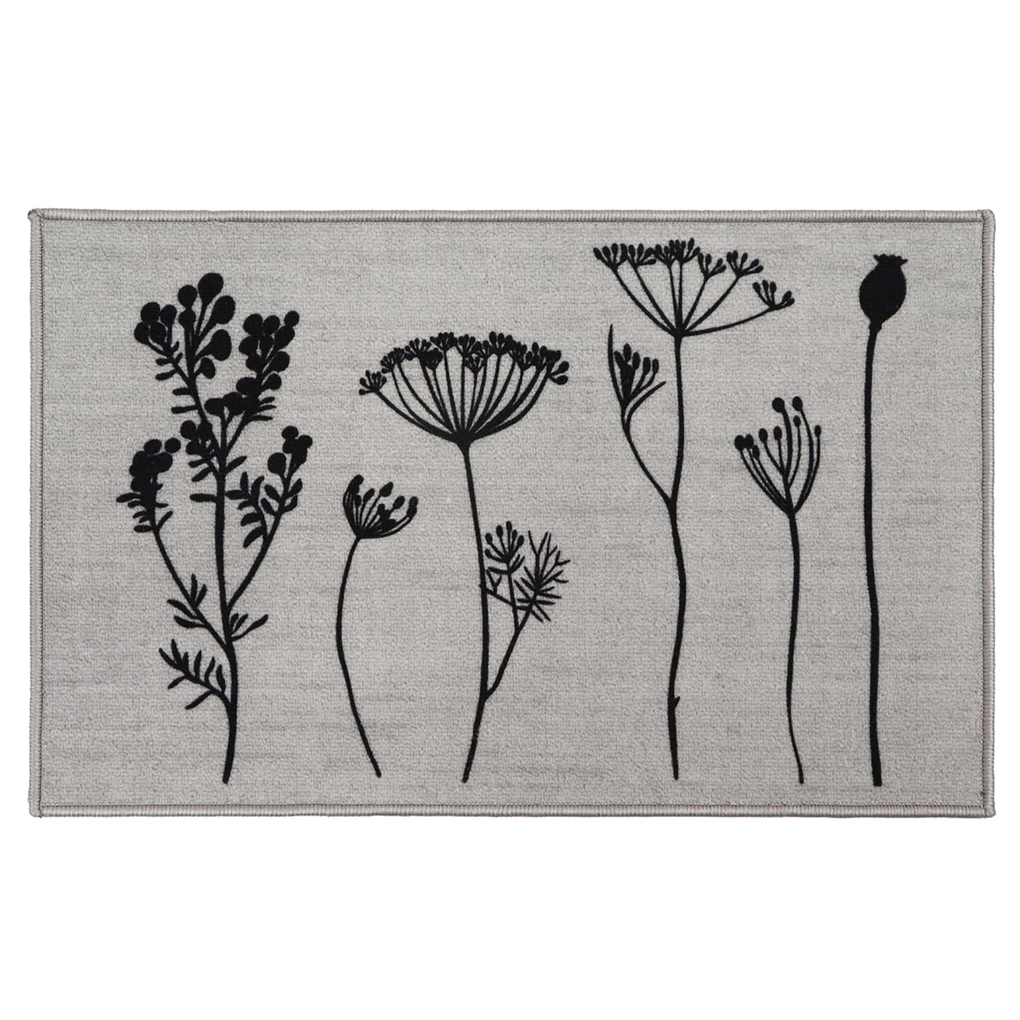 evideco-wildflowers-tapis-cuisine-80x50-gris-noir-fleurs image 8