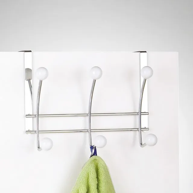 evideco-pat-re-dessus-de-porte-chrome-6-crochets-blancs image 1
