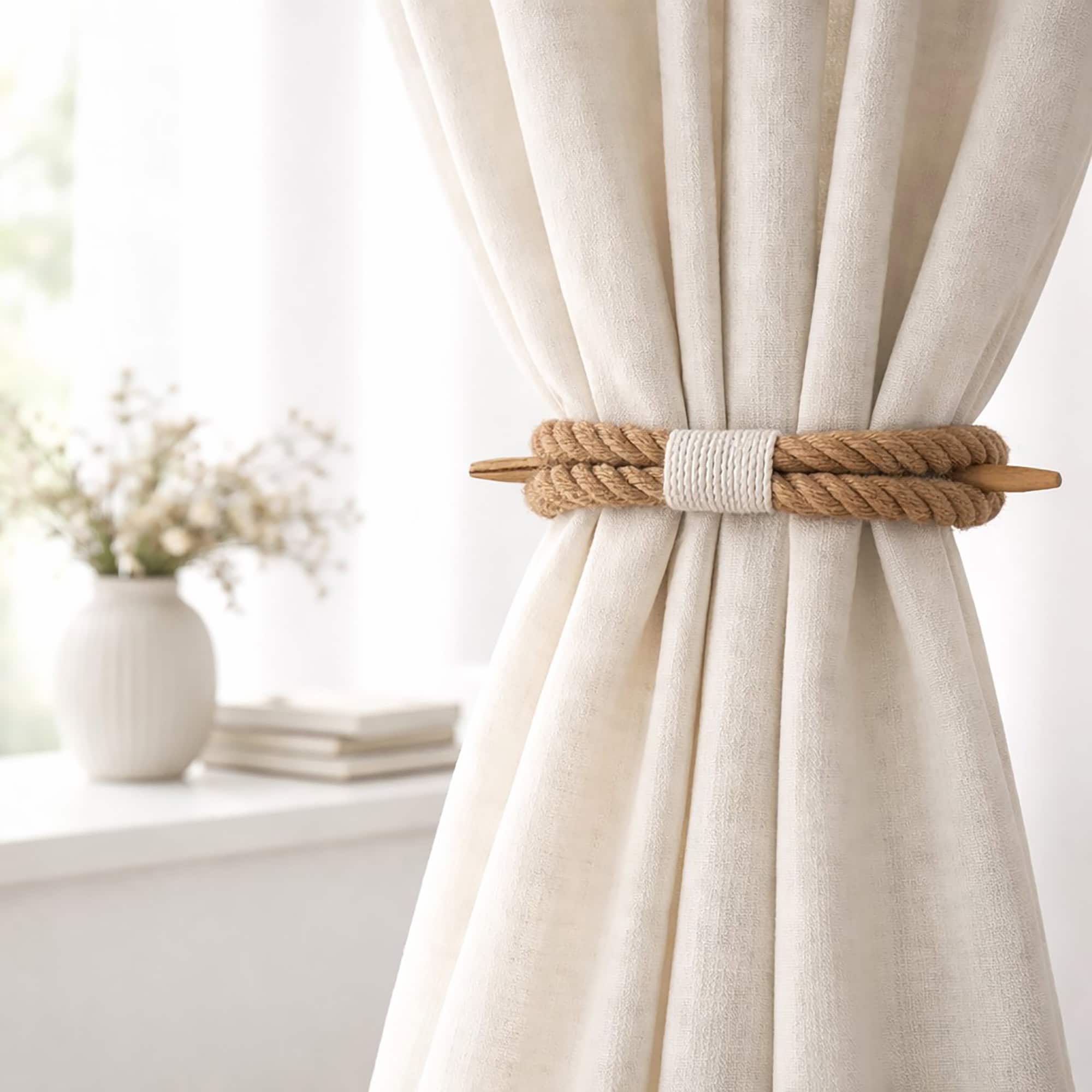 evideco-home-accessories-lot-2-embrasses-rideaux-jute-bois-naturel image 2