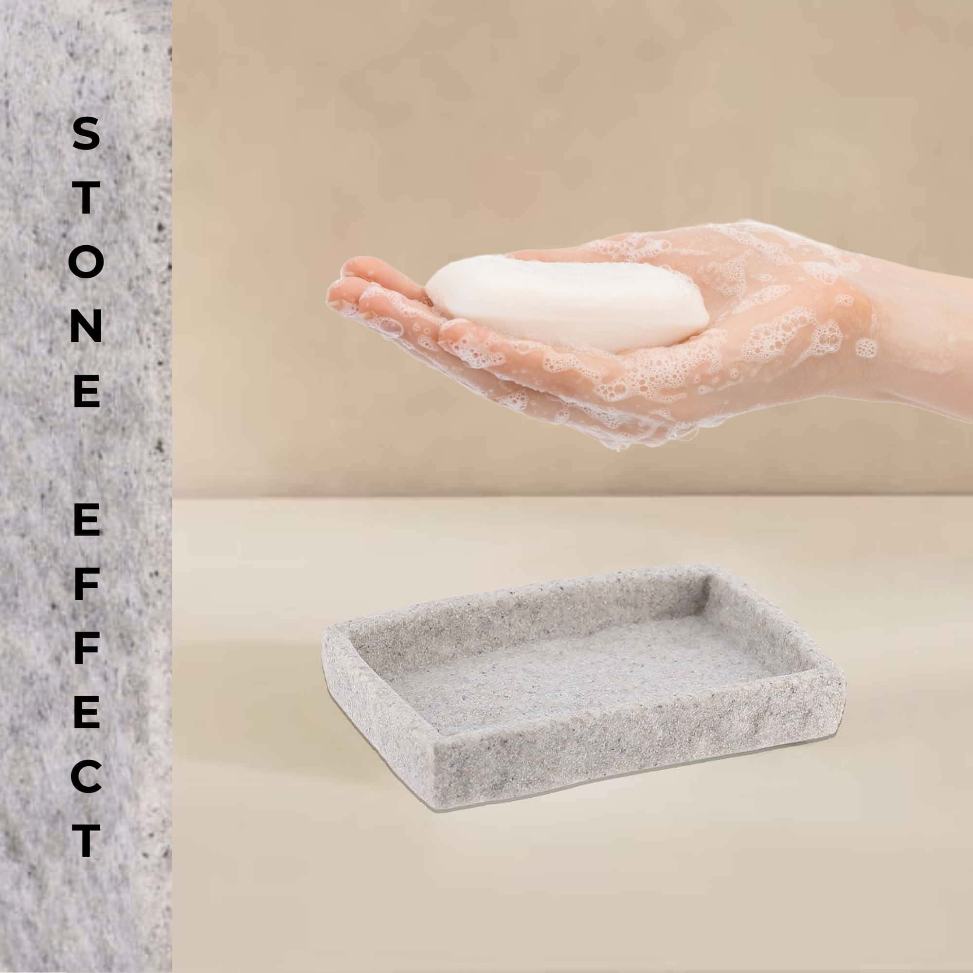 evideco-stone-effect-porte-savon-gris-effet-pierre image 6
