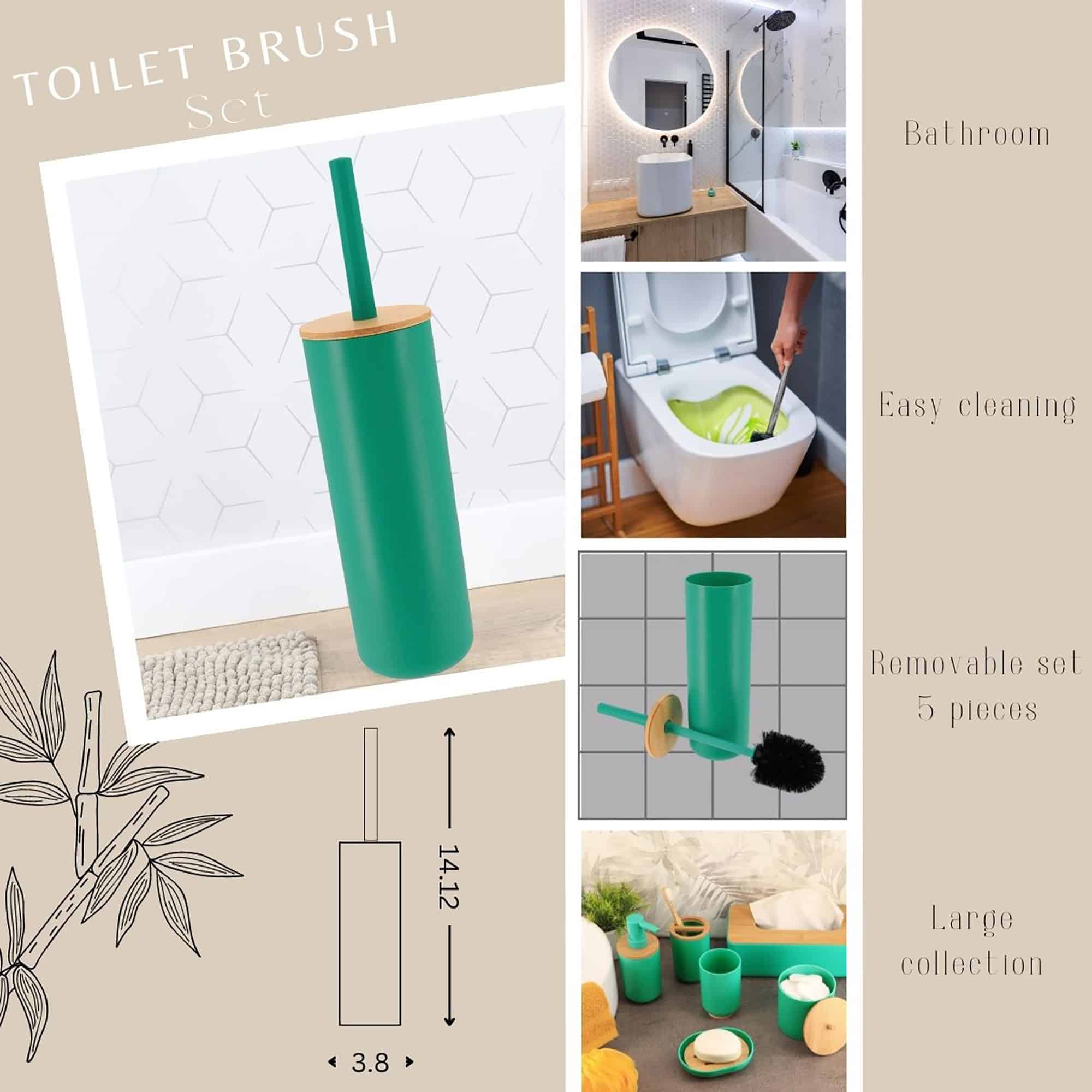 evideco-padang-brosse-wc-verte-support-bambou image 4