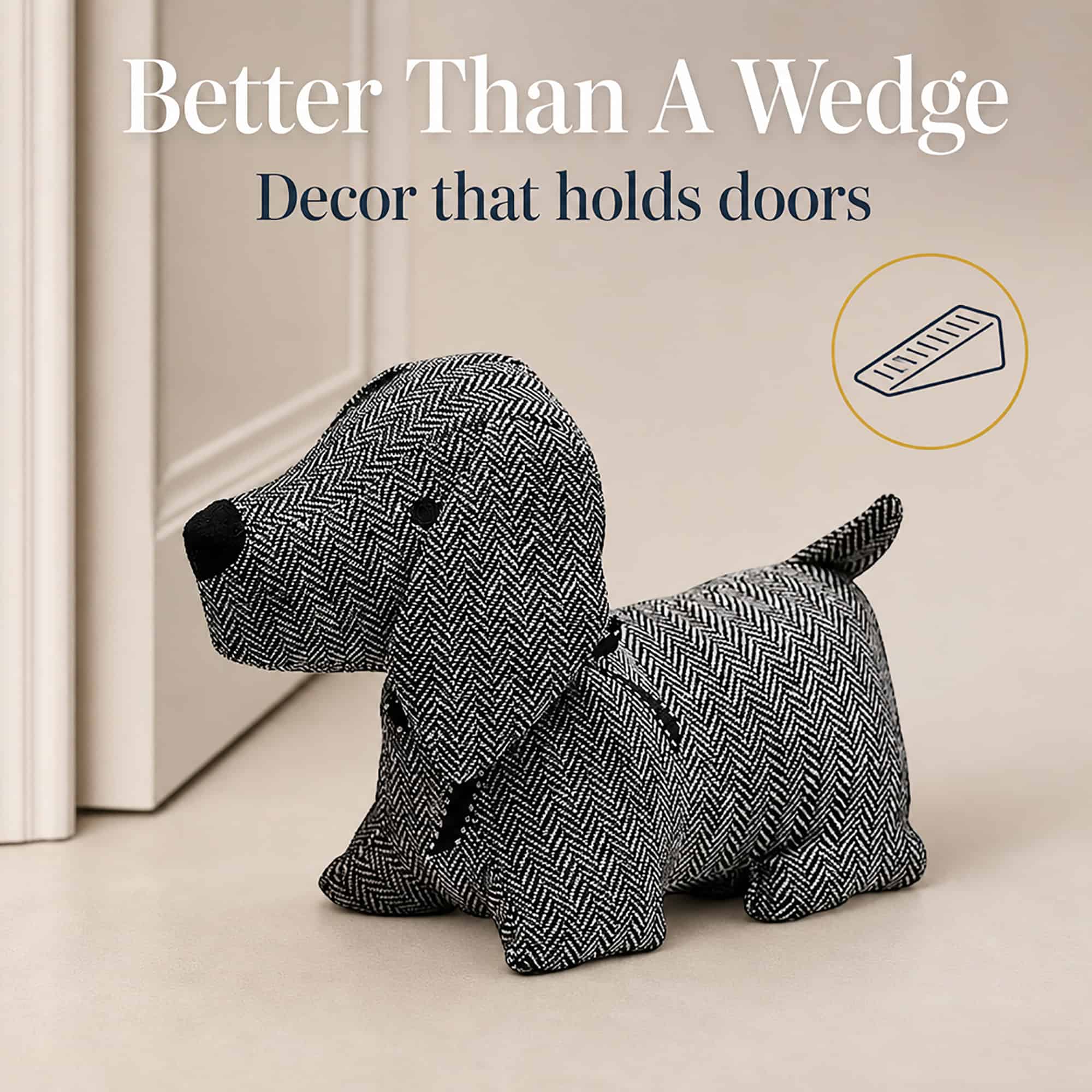 evideco-cale-porte-chien-tissu-lest-1kg-noir-blanc-d-co image 2