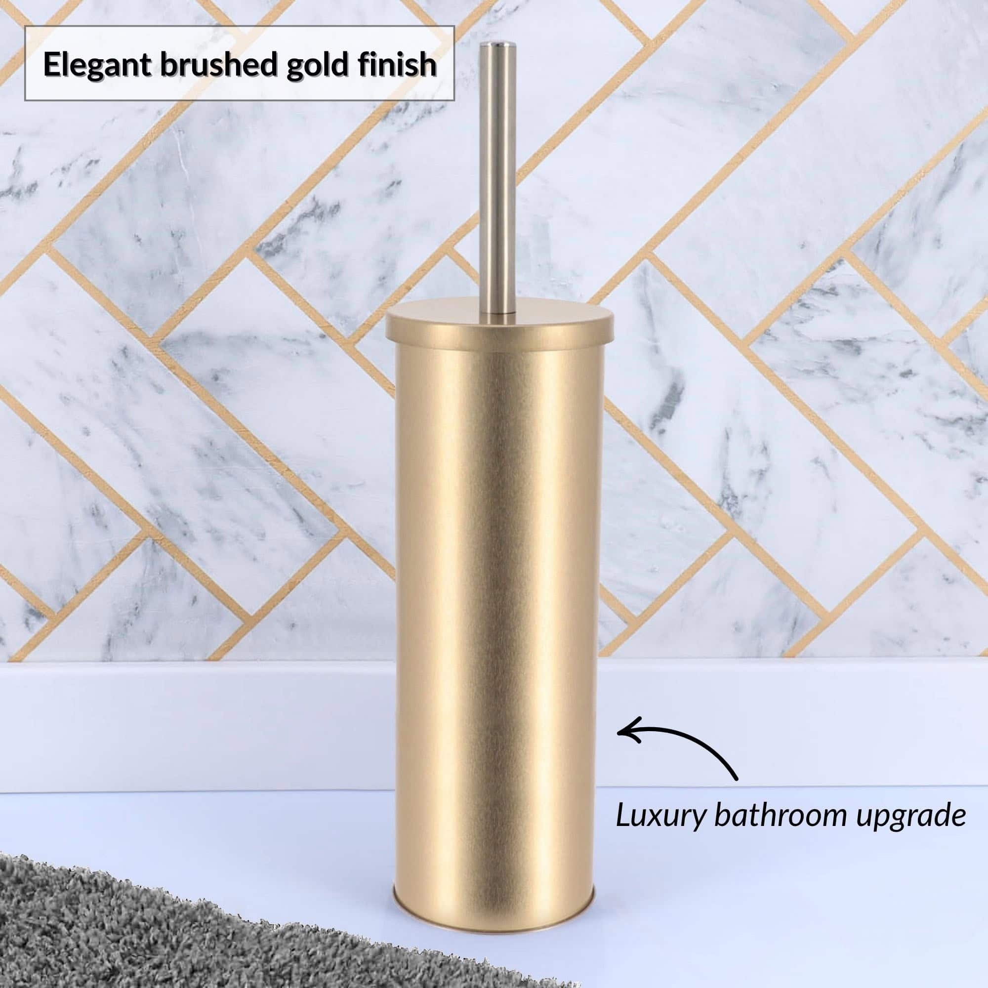 evideco-toilet-seats-brosse-wc-dor-manche-inox-t-te-rempla-able image 4