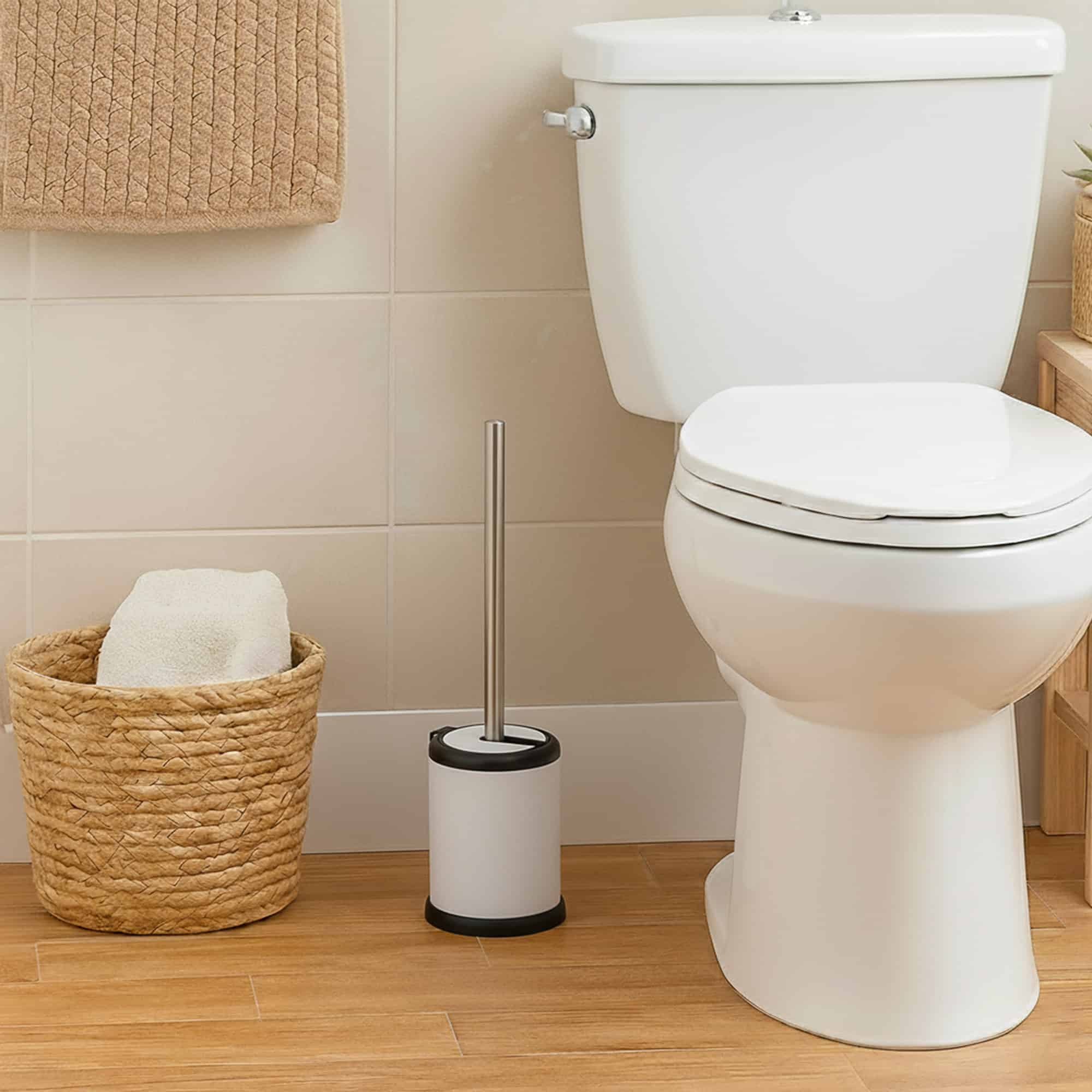 evideco-brosse-wc-blanche-inox-avec-support-couvercle image 1