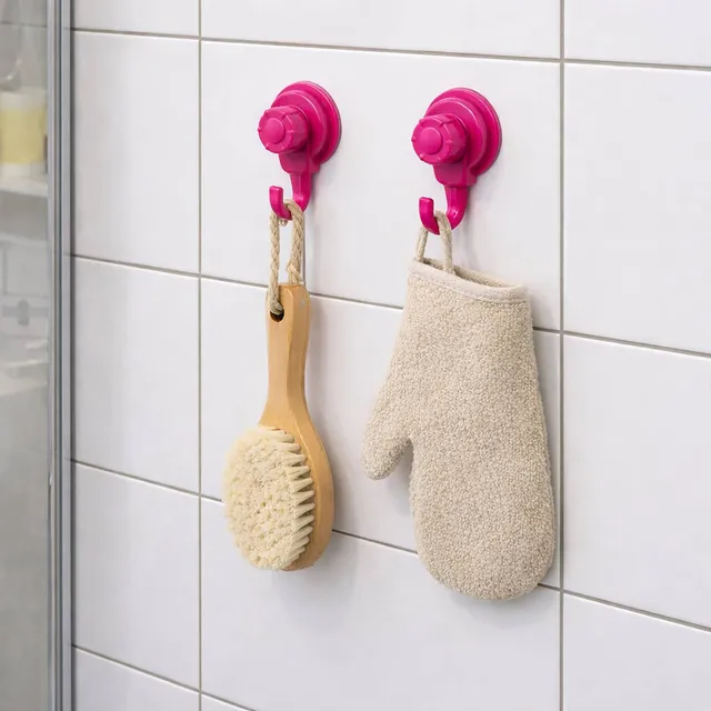 evideco-crochets-ventouse-rose-lot-de-2-crochet-salle-de-bain image 1