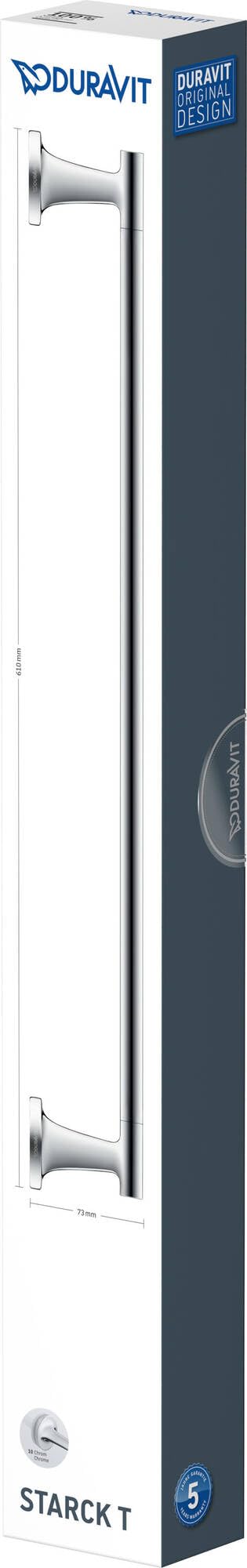 duravit-starck-t-009942-porte-serviette-610-mm-chrom-barre image 2