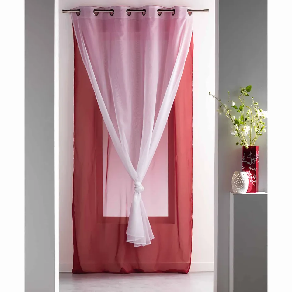 evideco-home-accessories-rideau-voilage-rouge-blanc-95x55 image 1