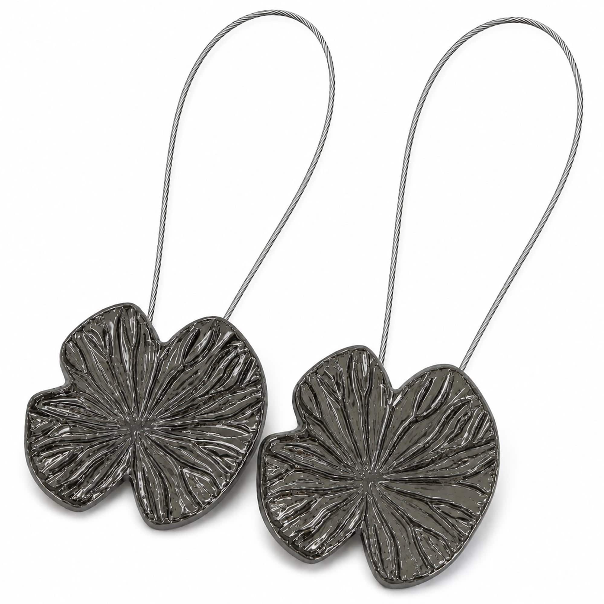 evideco-n-nuphar-embrasse-rideau-magn-tique-graphite-lot-de-2 image 1
