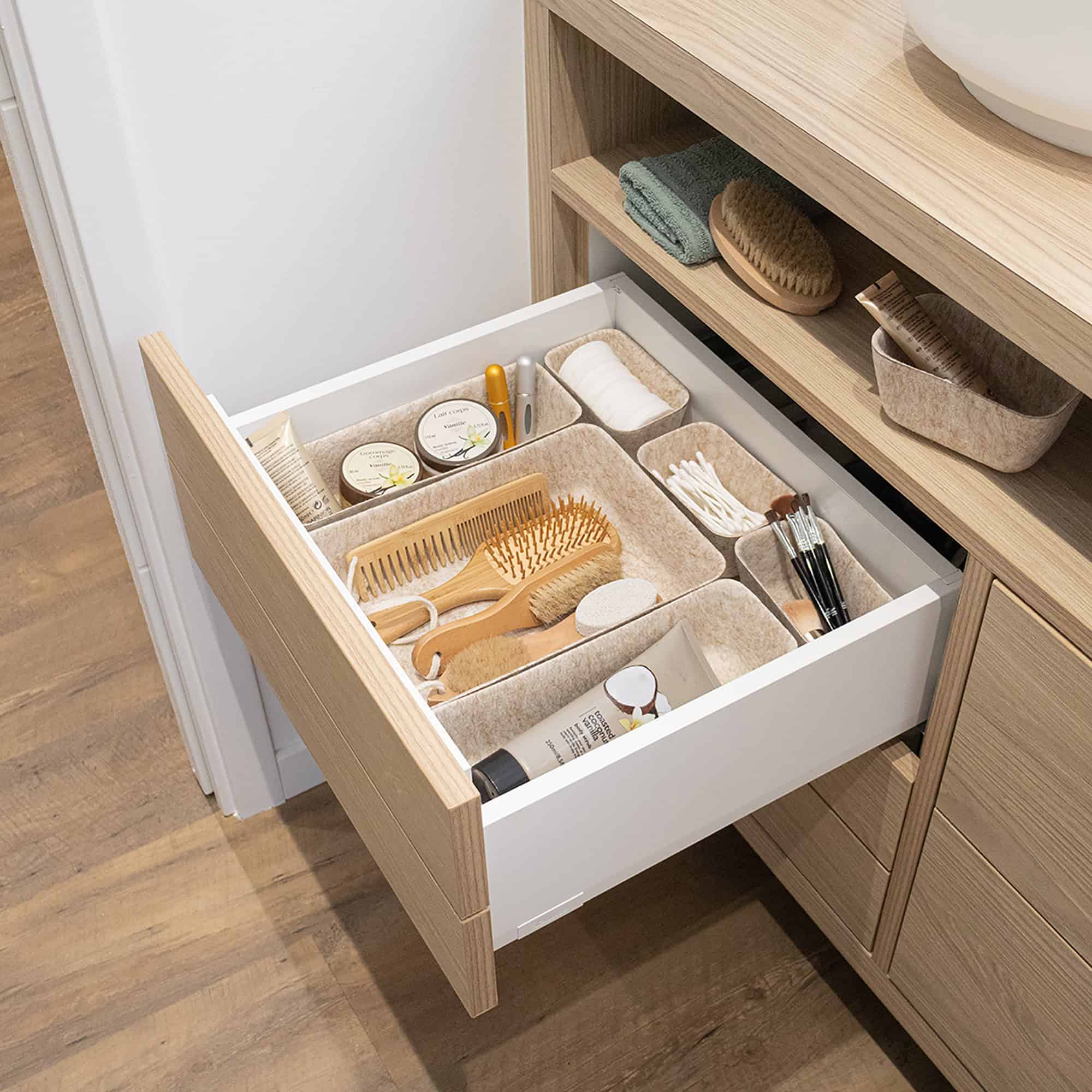 evideco-organiseur-tiroir-feutrine-beige-lot-de-7 image 3