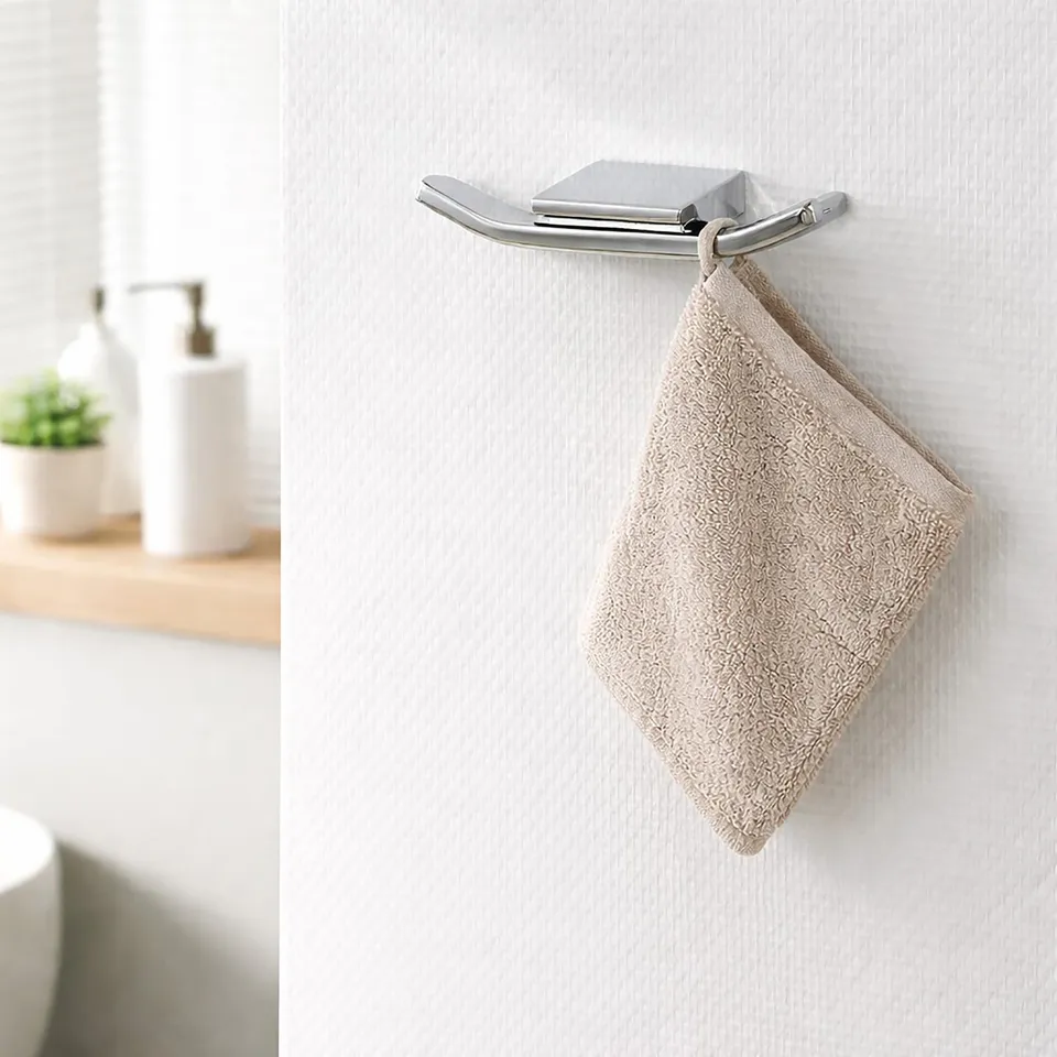 evideco-crochet-mural-double-salle-de-bain-porte-serviette image 1