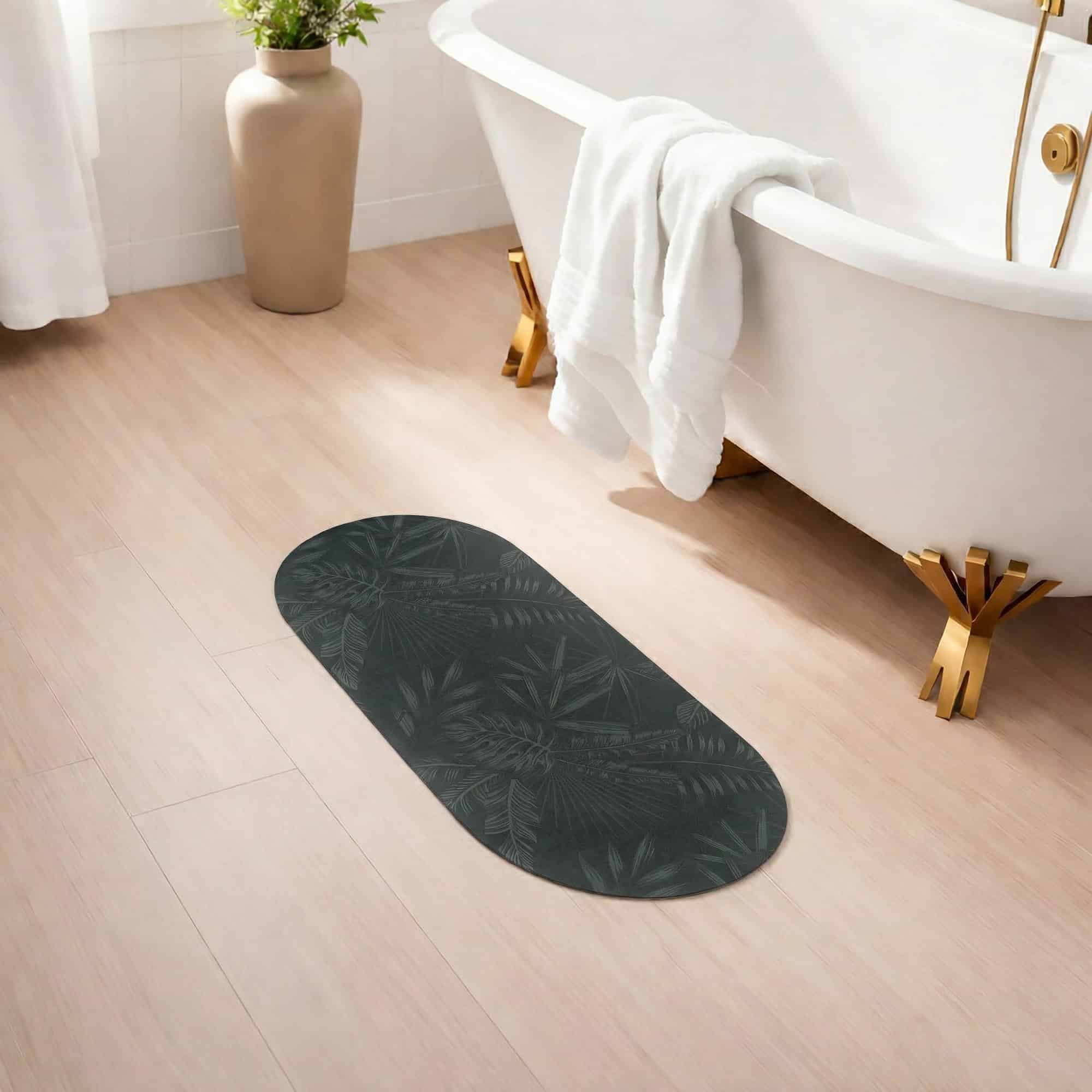 evideco-bathroom-mats-tapis-de-bain-runner-40x18-tropical-nuit-absorbant image 1