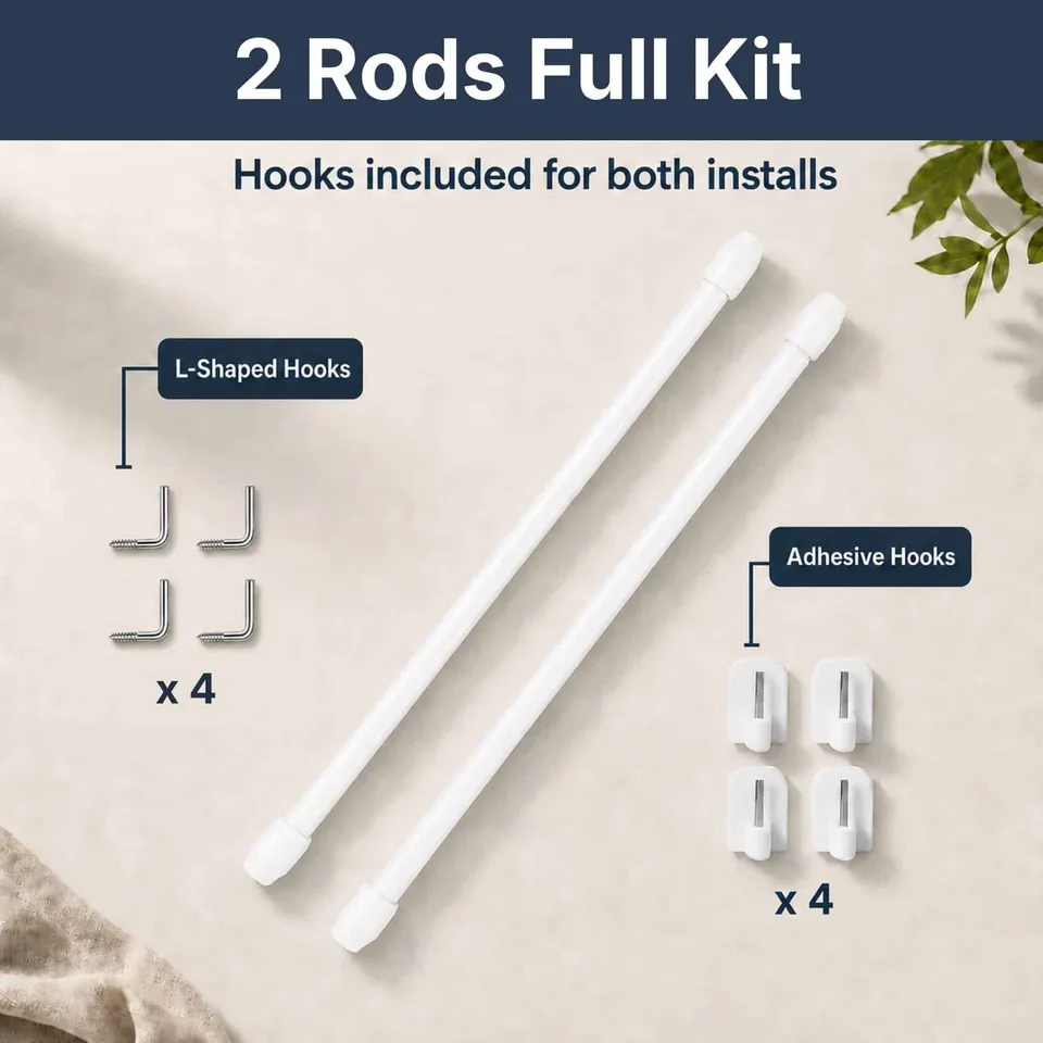evideco-lot-2-tringles-caf-16-24-pouces-blanc-crochets-adh-sifs image 1