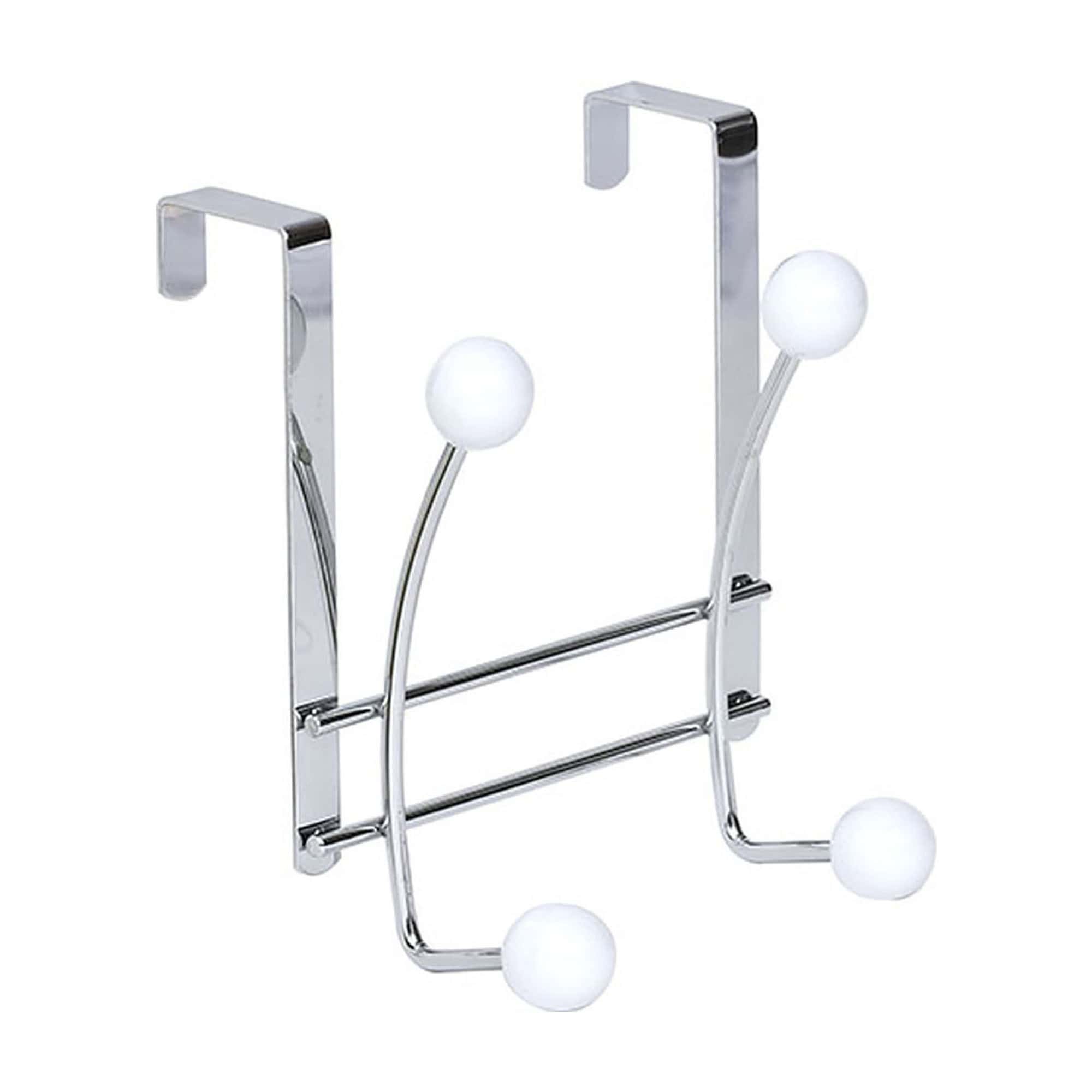 evideco-porte-manteau-de-porte-chrome-4-crochets-blancs image 7