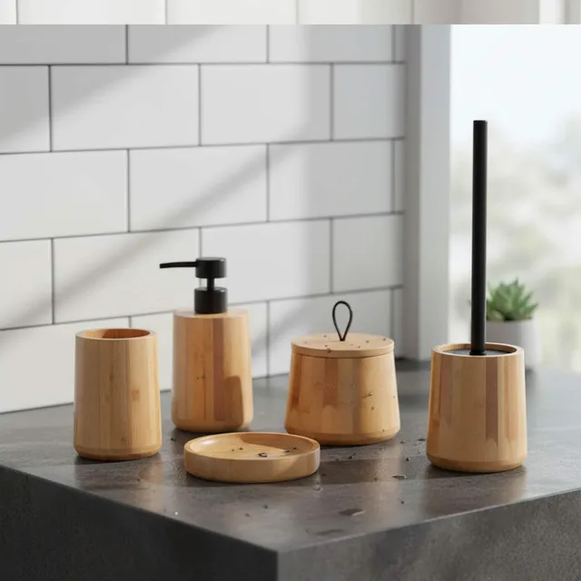 evideco-set-salle-de-bain-bambou-5-pi-ces-distributeur image 1
