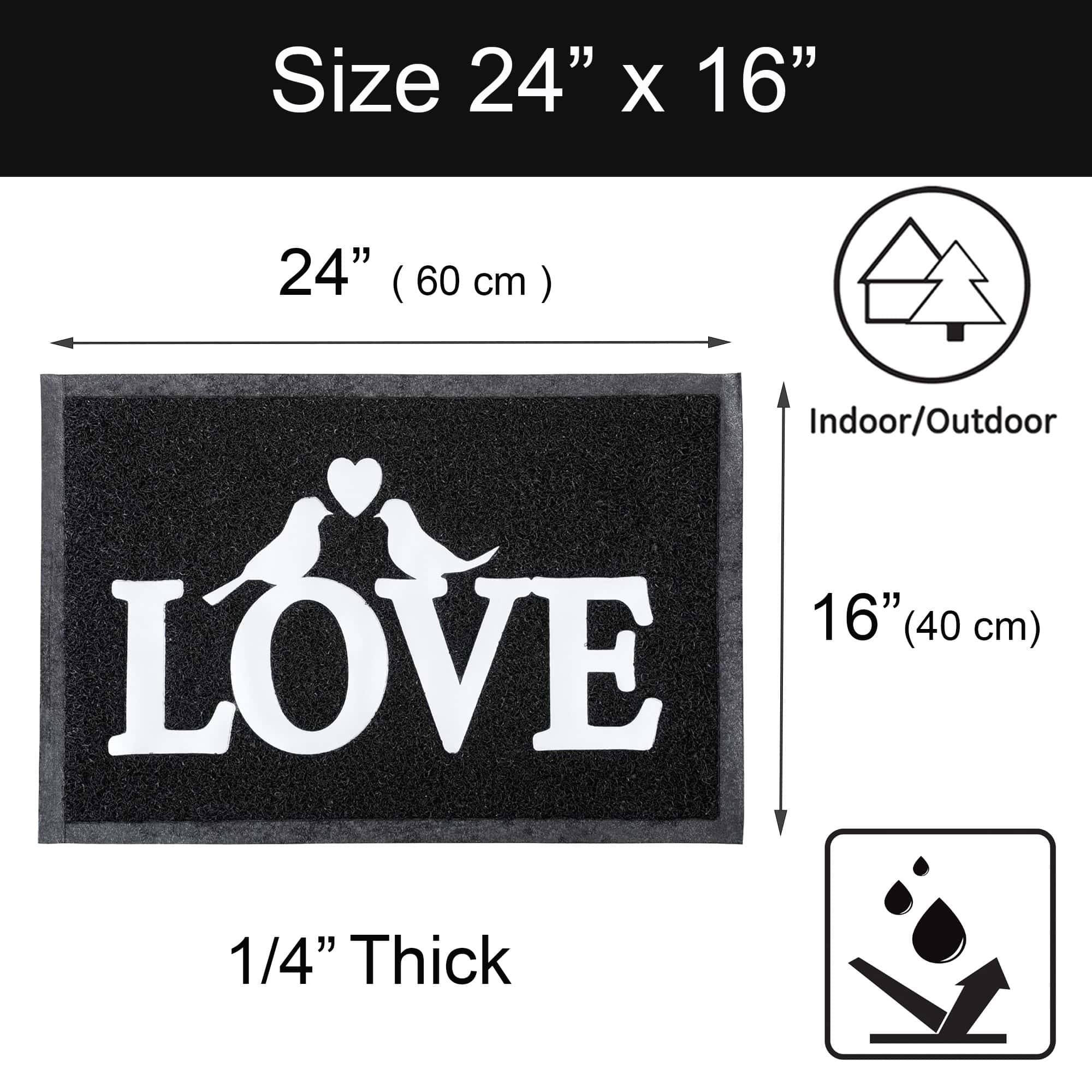 evideco-love-paillasson-noir-pvc-60x40-cm image 4