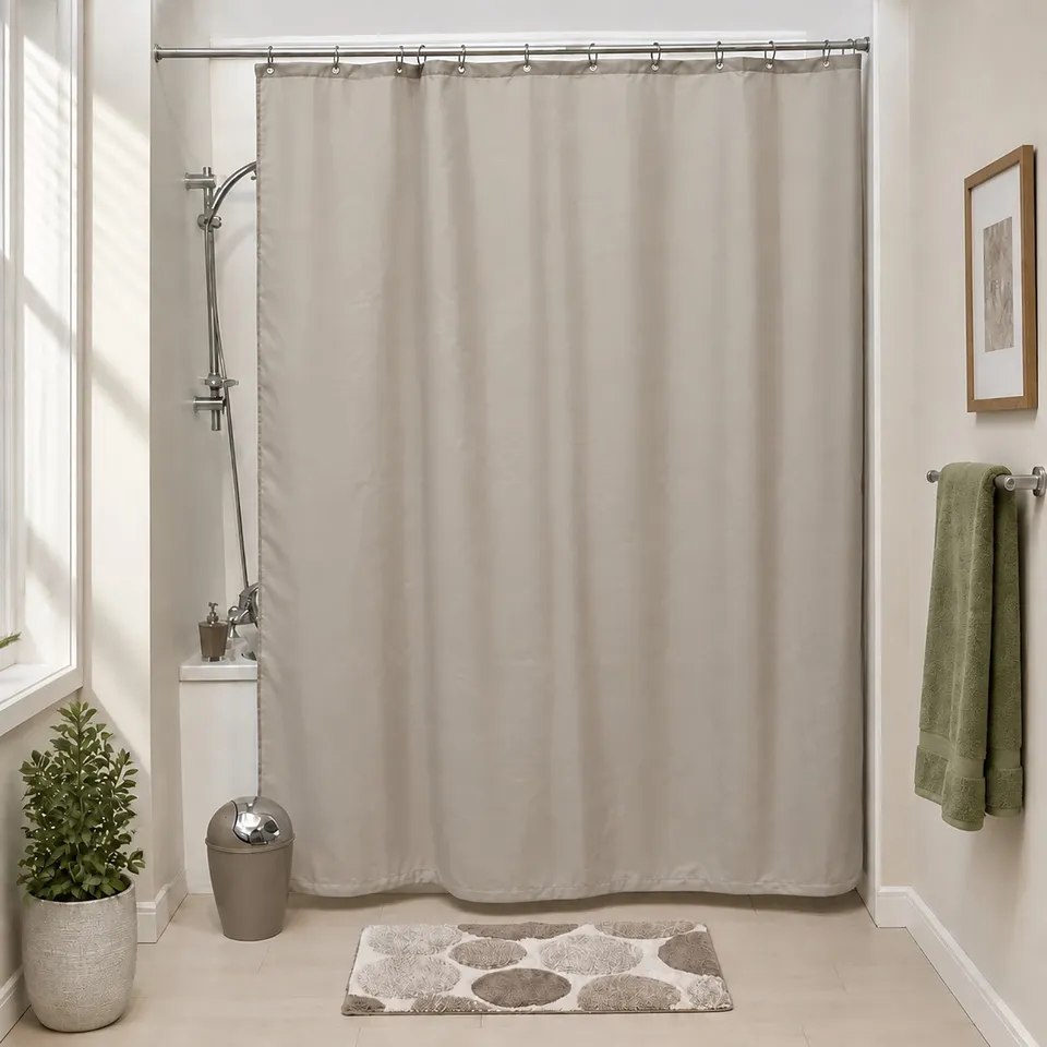 evideco-rideau-douche-taupe-200x180-extra-long-12-anneaux image 1