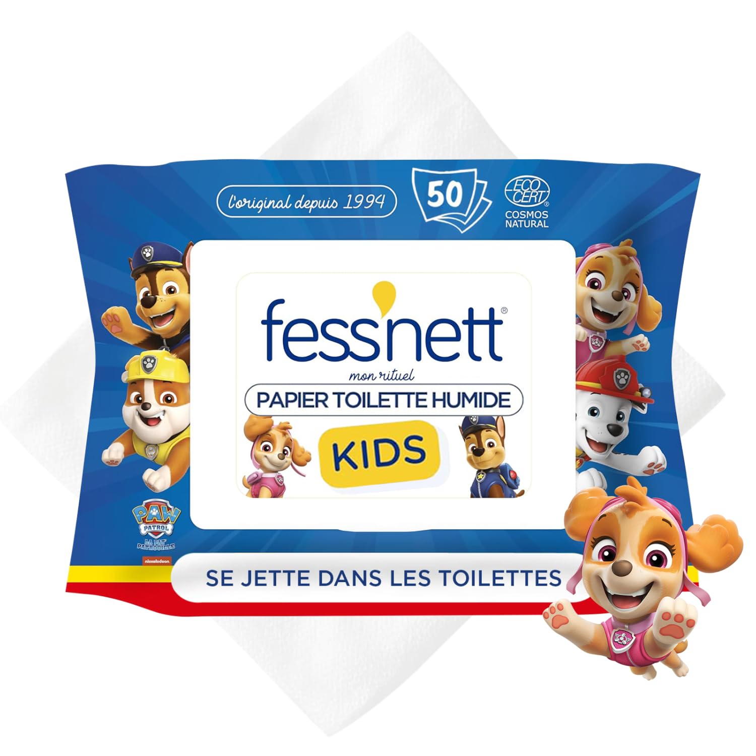fess-nett-kids-papier-toilette-humide-enfants-50-feuilles image 1