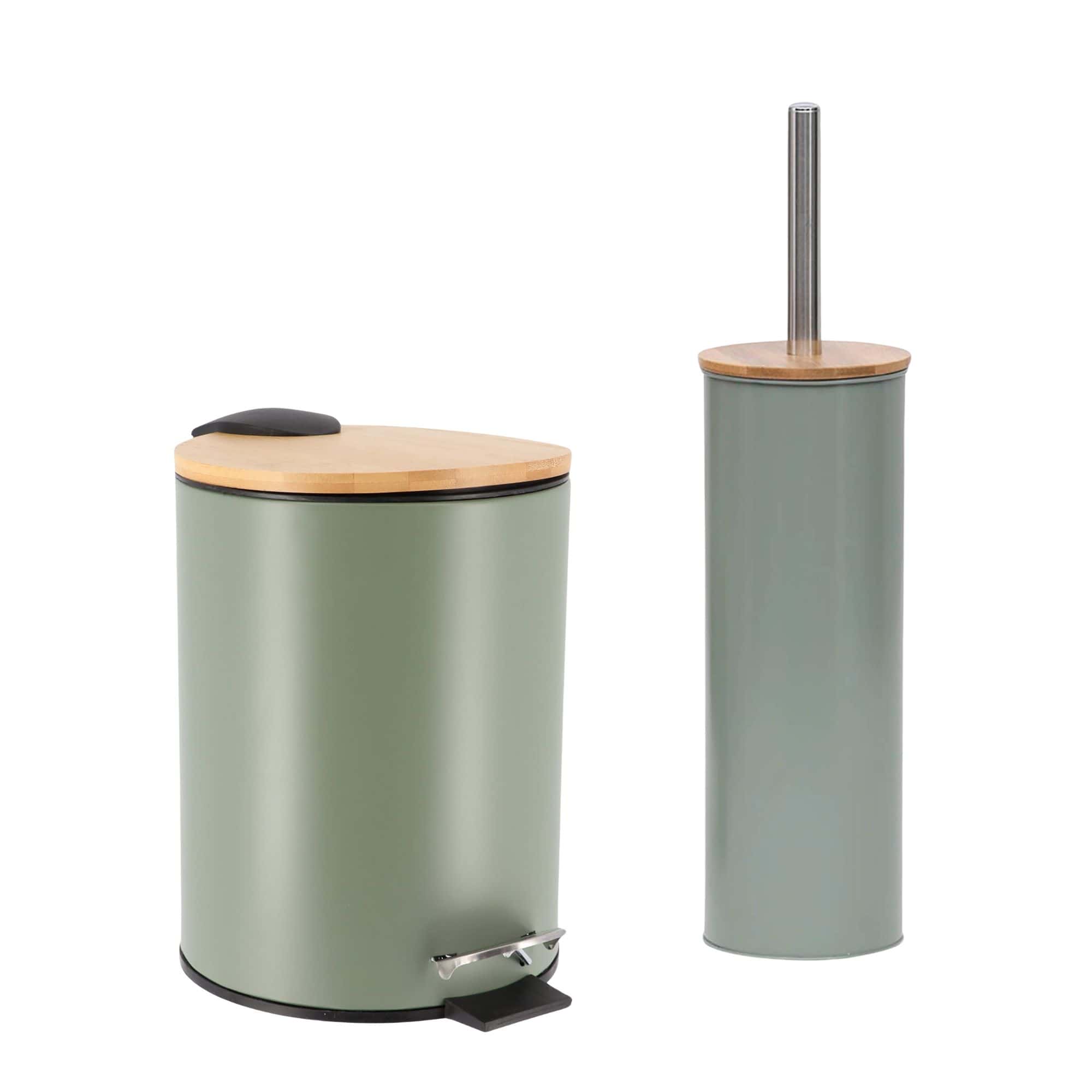 evideco-set-salle-de-bain-vert-poubelle-et-brosse-wc image 8