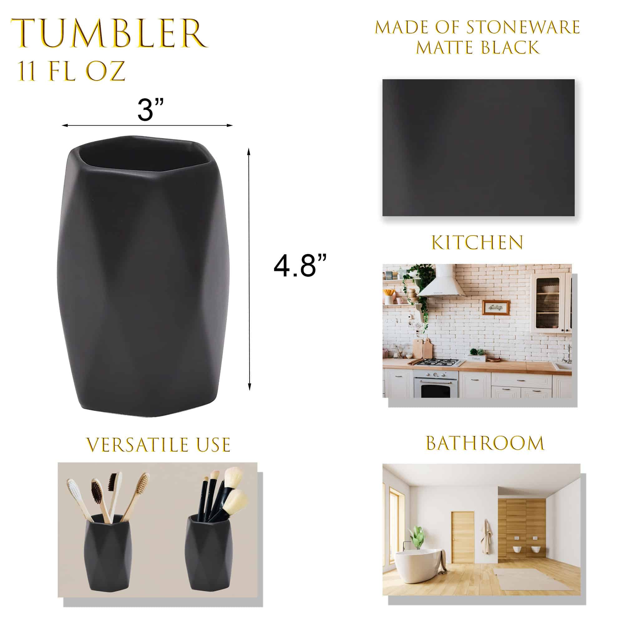 evideco-bathroom-accessories-gobelet-salle-de-bain-noir-diamant image 3