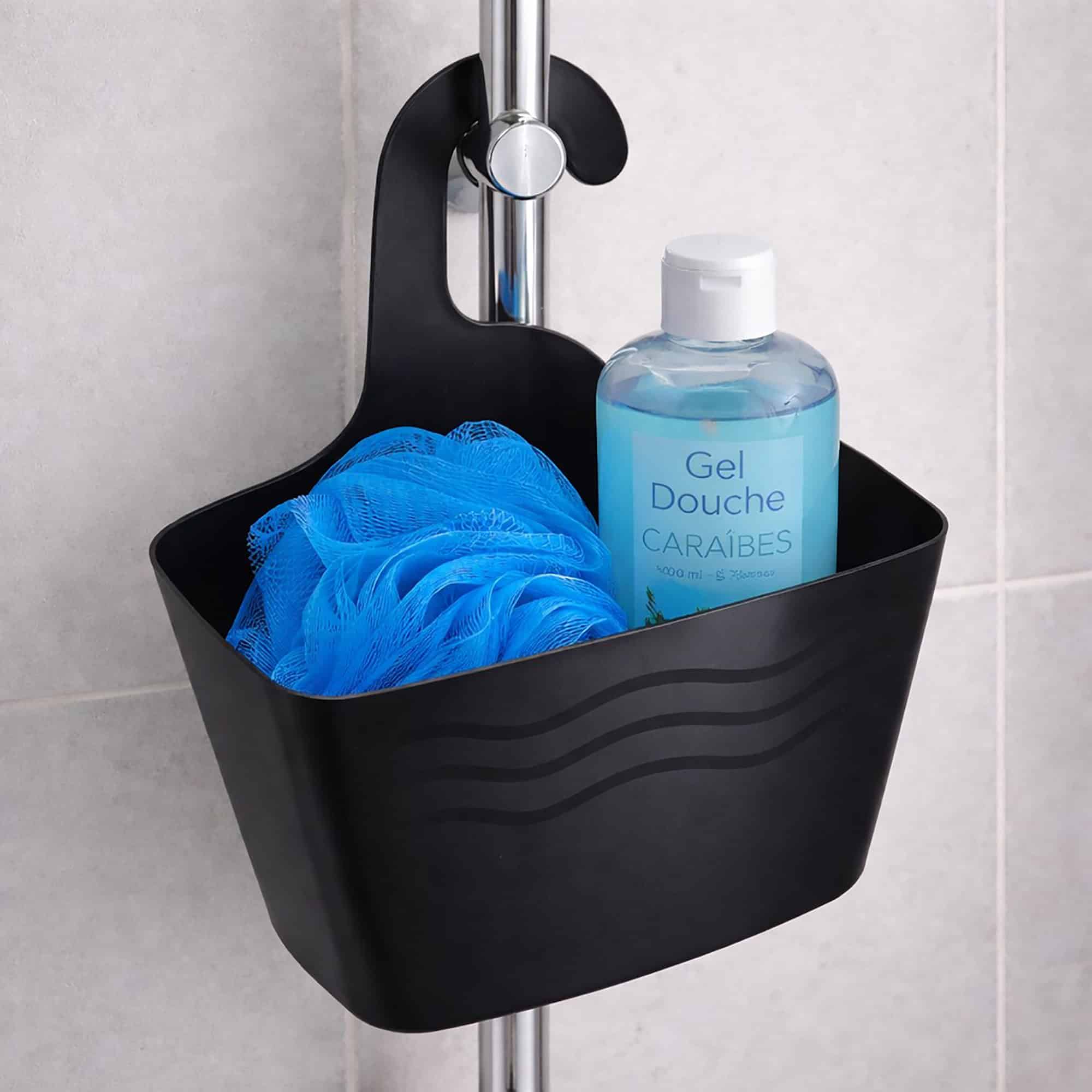 evideco-panier-de-douche-suspendu-noir-plastique image 1