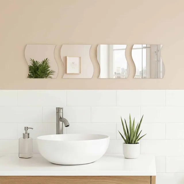evideco-bathroom-accessories-miroir-adh-sif-vague-lot-de-4 image 1