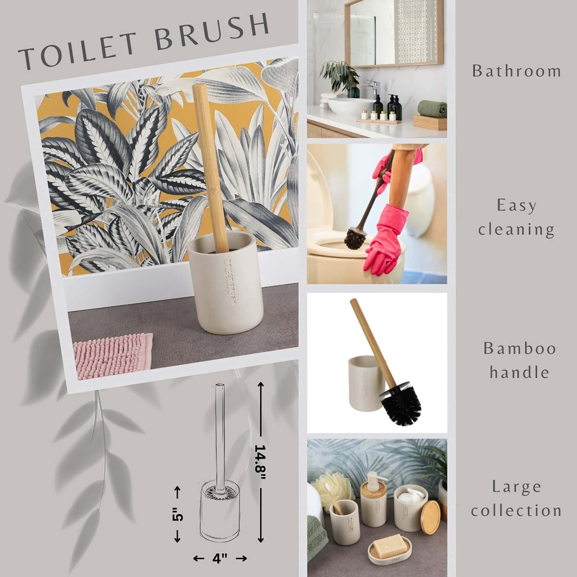 evideco-brosse-wc-beige-mate-bambou-avec-support image 4