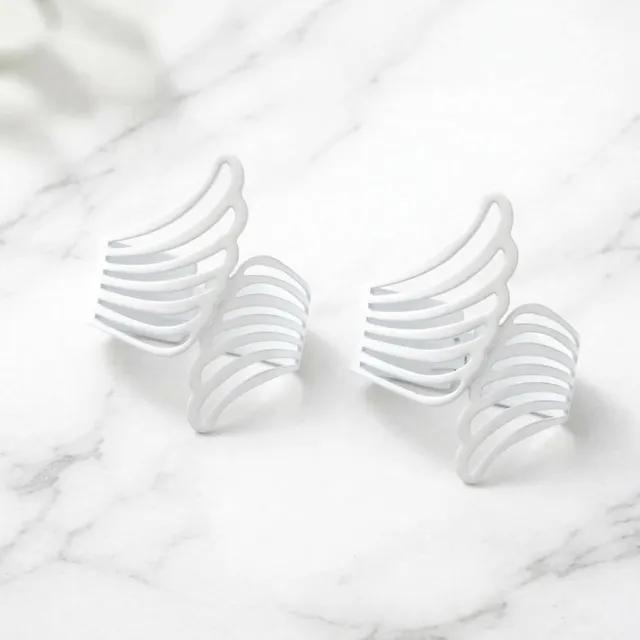 evideco-metal-wings-lot-2-embrasses-rideaux-m-tal-blanc image 1