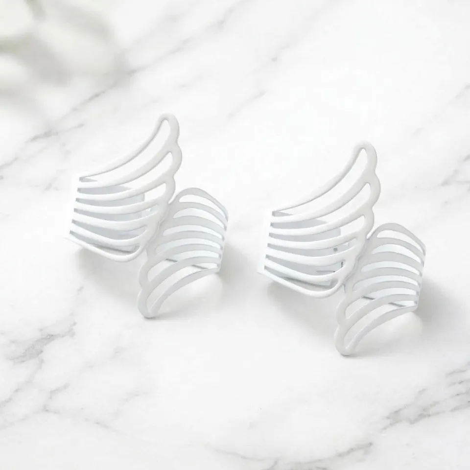 evideco-metal-wings-lot-2-embrasses-rideaux-m-tal-blanc image 1