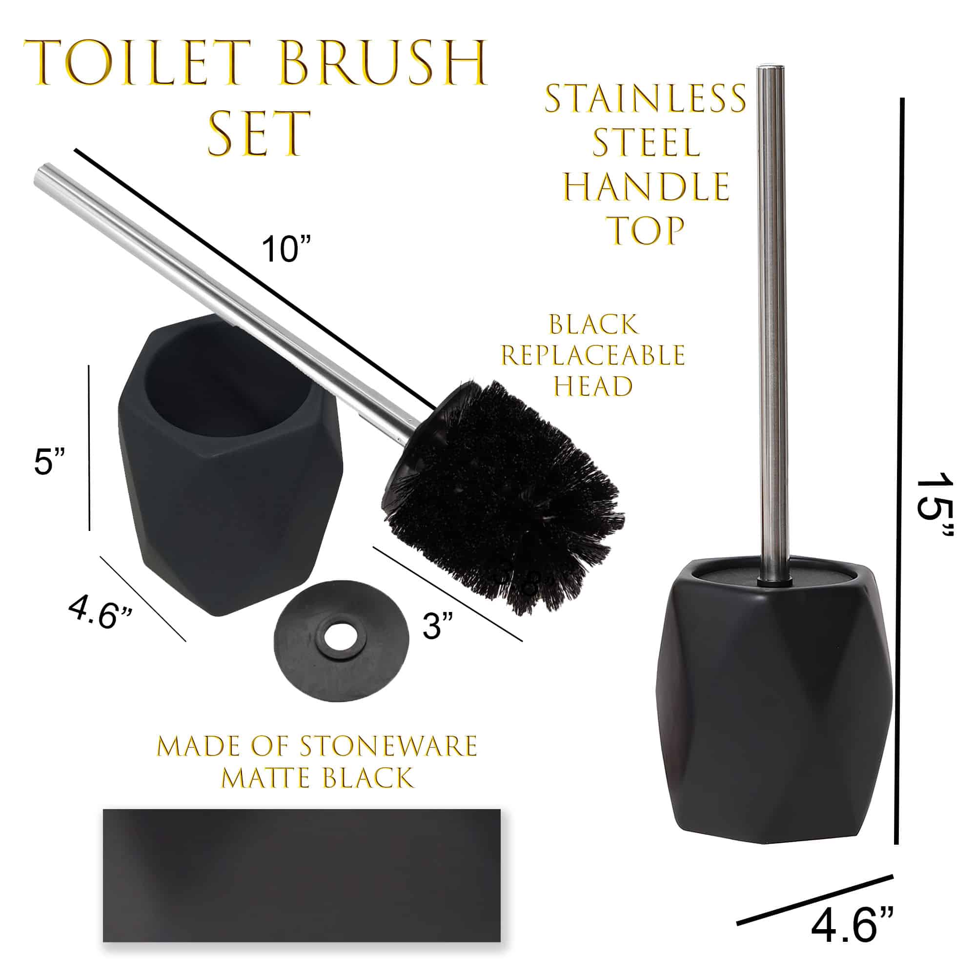 evideco-diamond-brosse-wc-noire-gr-s-avec-support-hexagonal image 3